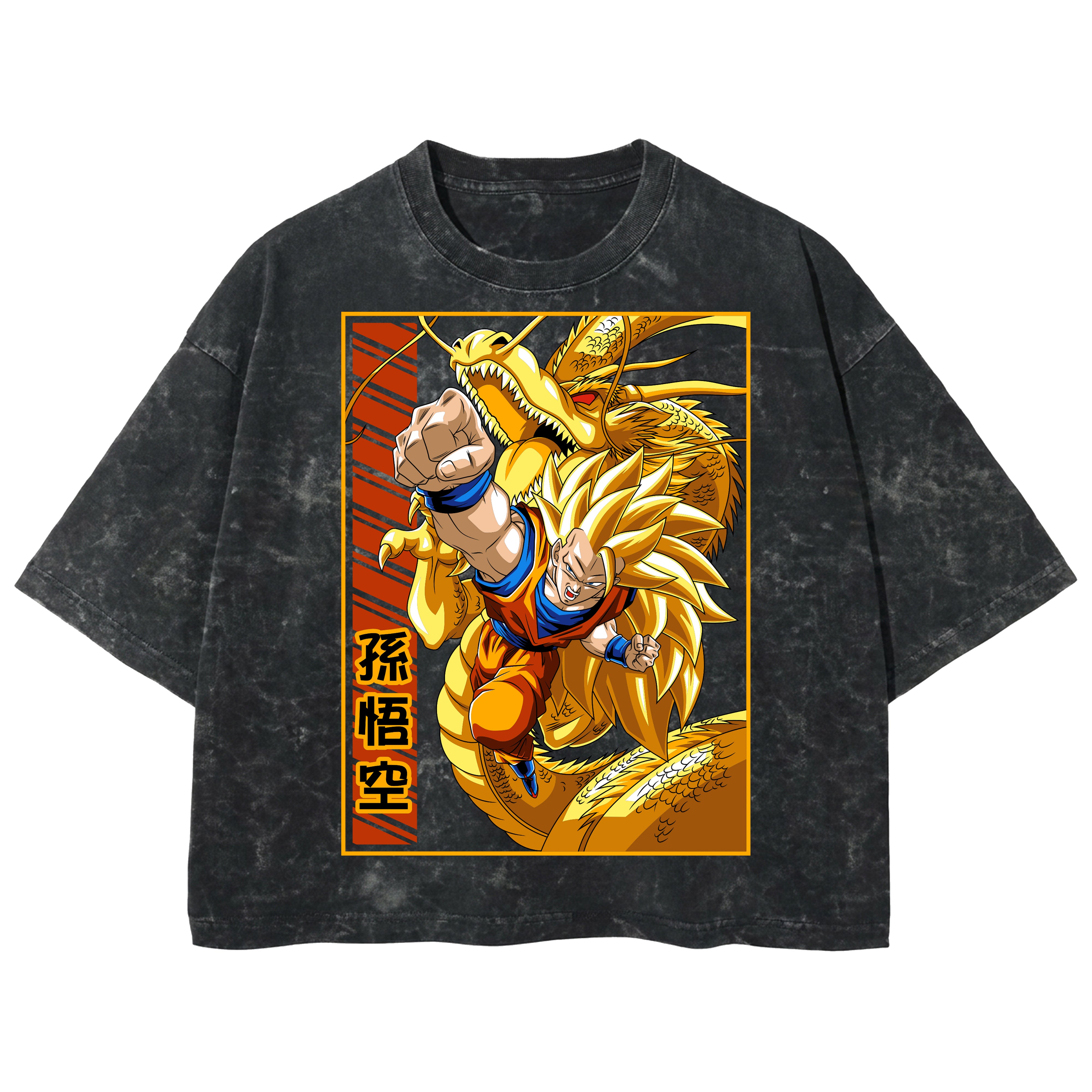 Playera streetwear premium de anime y gaming ExtraLife MX, corte boxy deluxe mineral wash heavyweight en color Acid Wash, moda urbana mexicana de culto.