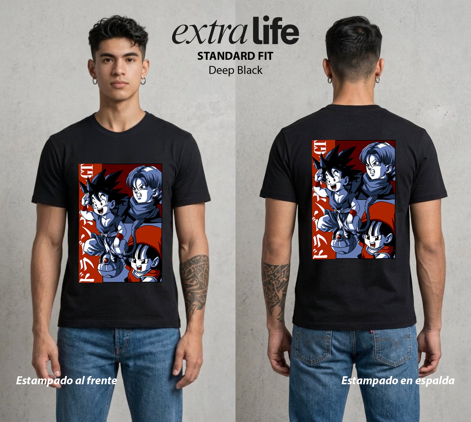 El Poder de las Esferas | La Criatura del Poder #01368 - Playera Standard Fit | Deep Black - Foto en modelo