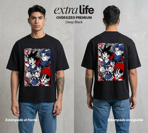 El Poder de las Esferas | El Dragón Ancestral #01369 - Playera Oversized Premium | Deep Black - Foto en modelo