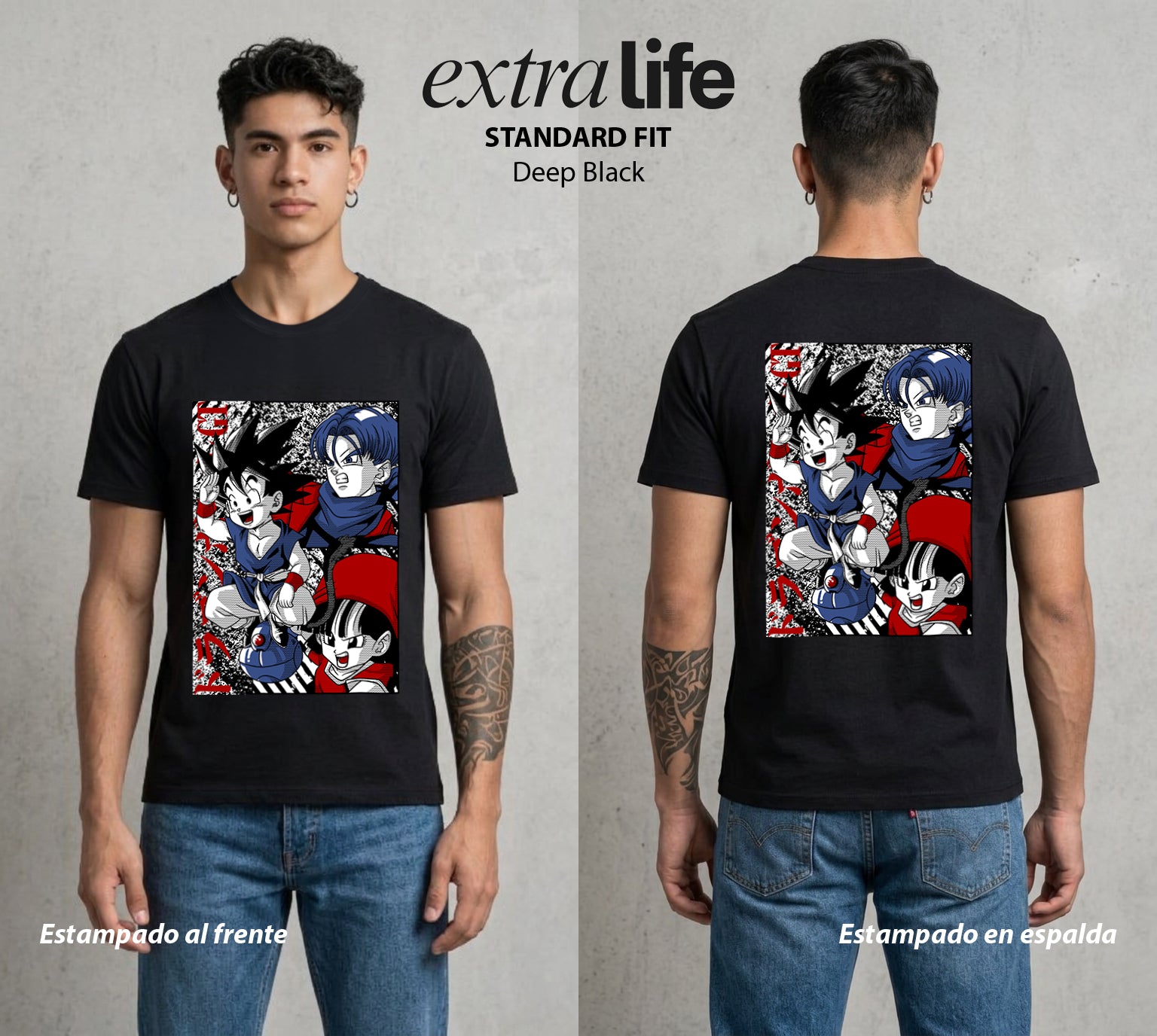 El Poder de las Esferas | El Dragón Ancestral #01369 - Playera Standard Fit | Deep Black - Foto en modelo