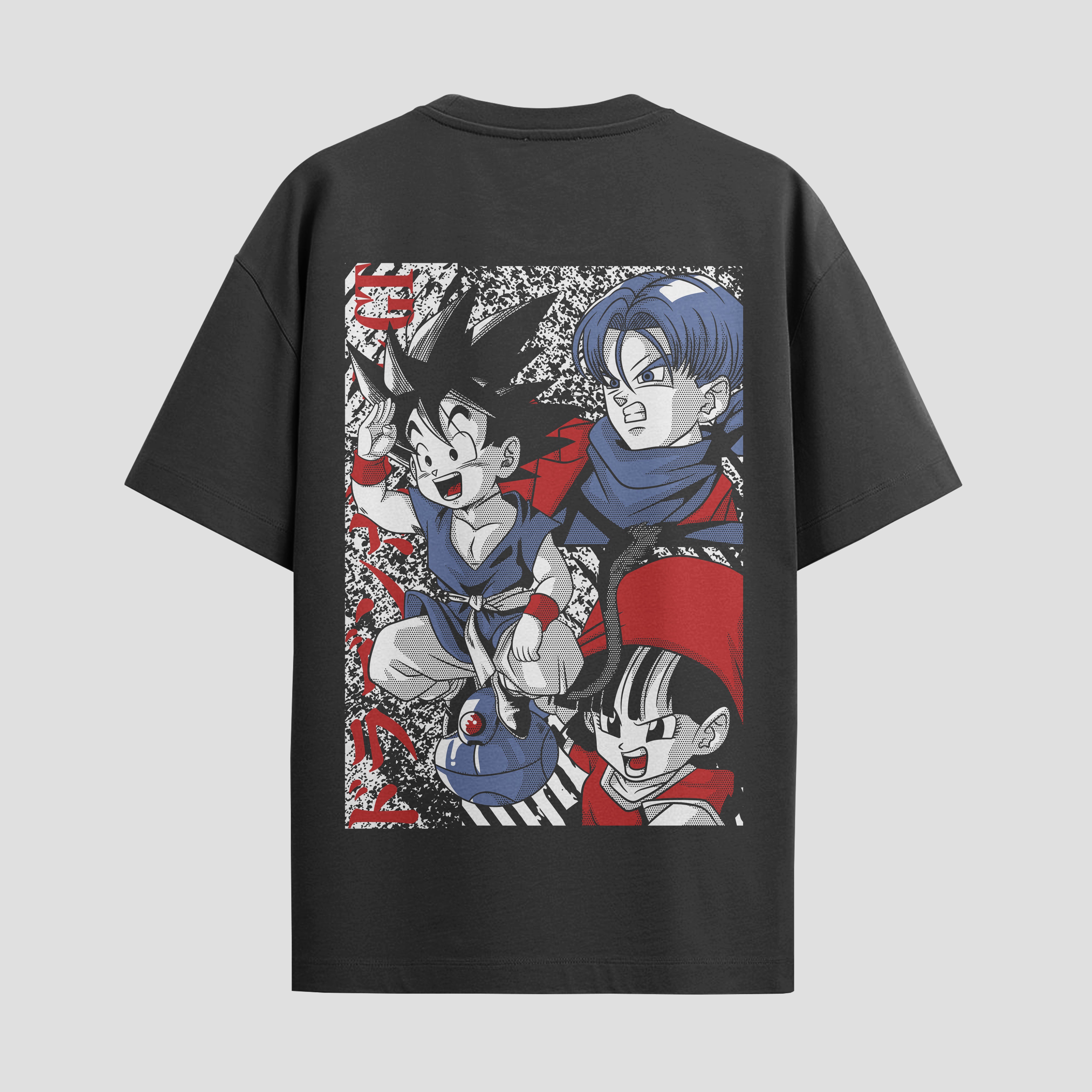 Playera urbana de anime y gaming ExtraLife MX, corte Standard Fit unisex ligero y transpirable en color Deep Black y Pure White, ropa de uso diario para gym y casual.