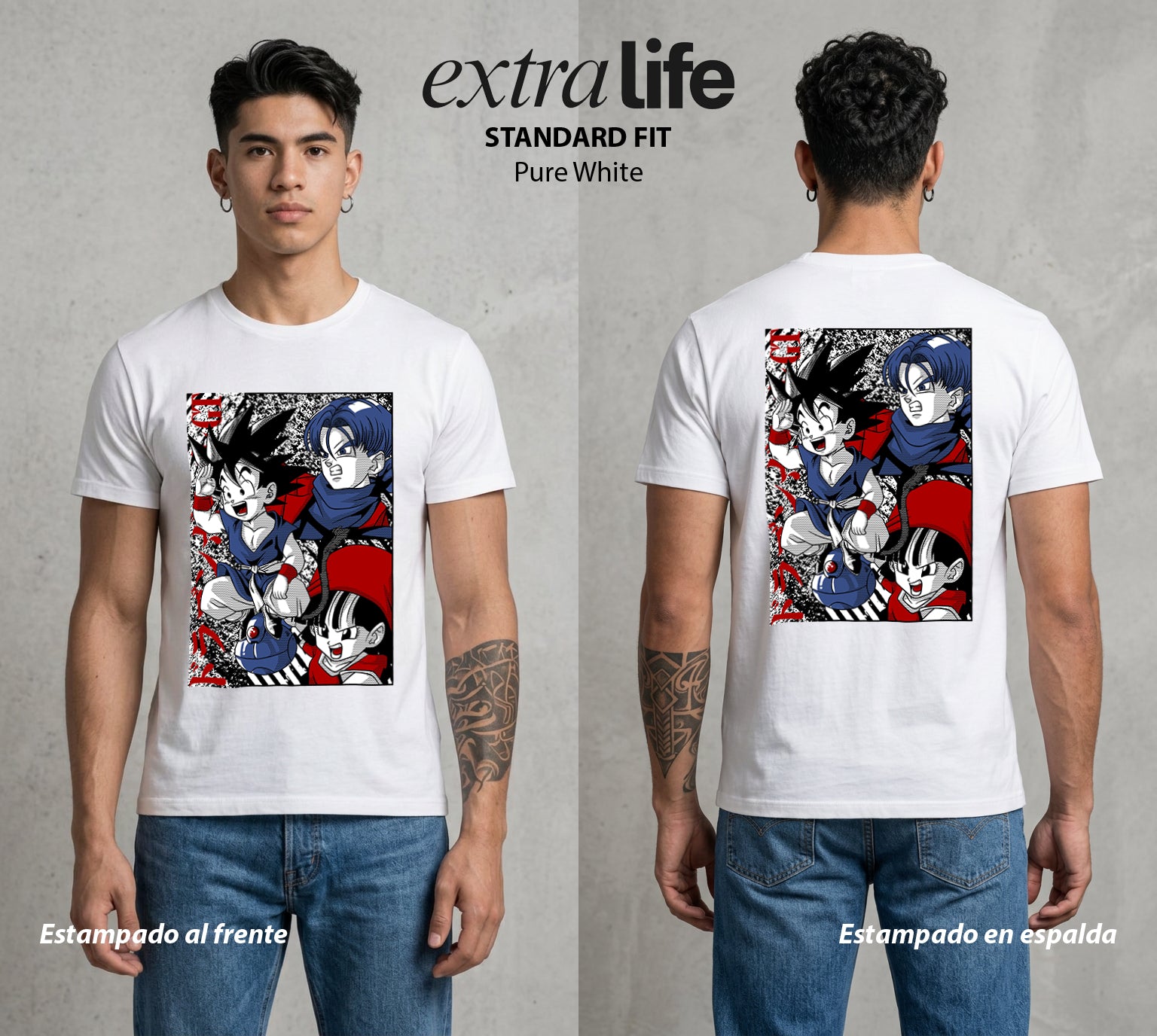 El Poder de las Esferas | El Dragón Ancestral #01369 - Playera Standard Fit | Pure White - Foto en modelo
