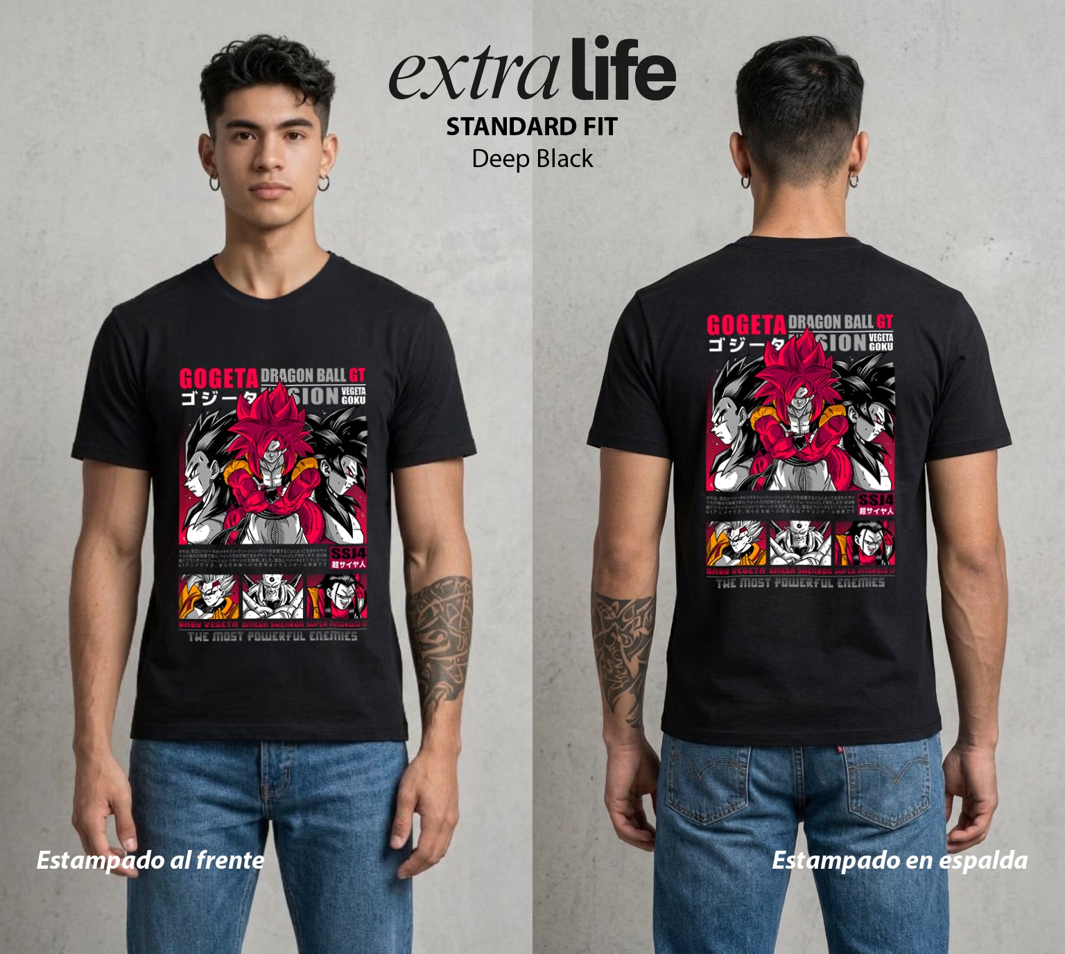 El Poder de las Esferas | El Dragón Ancestral #01370 - Playera Standard Fit | Deep Black - Foto en modelo