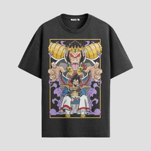Playera urbana de anime y gaming ExtraLife MX, corte Standard Fit unisex ligero y transpirable en color Deep Black y Pure White, ropa de uso diario para gym y casual.