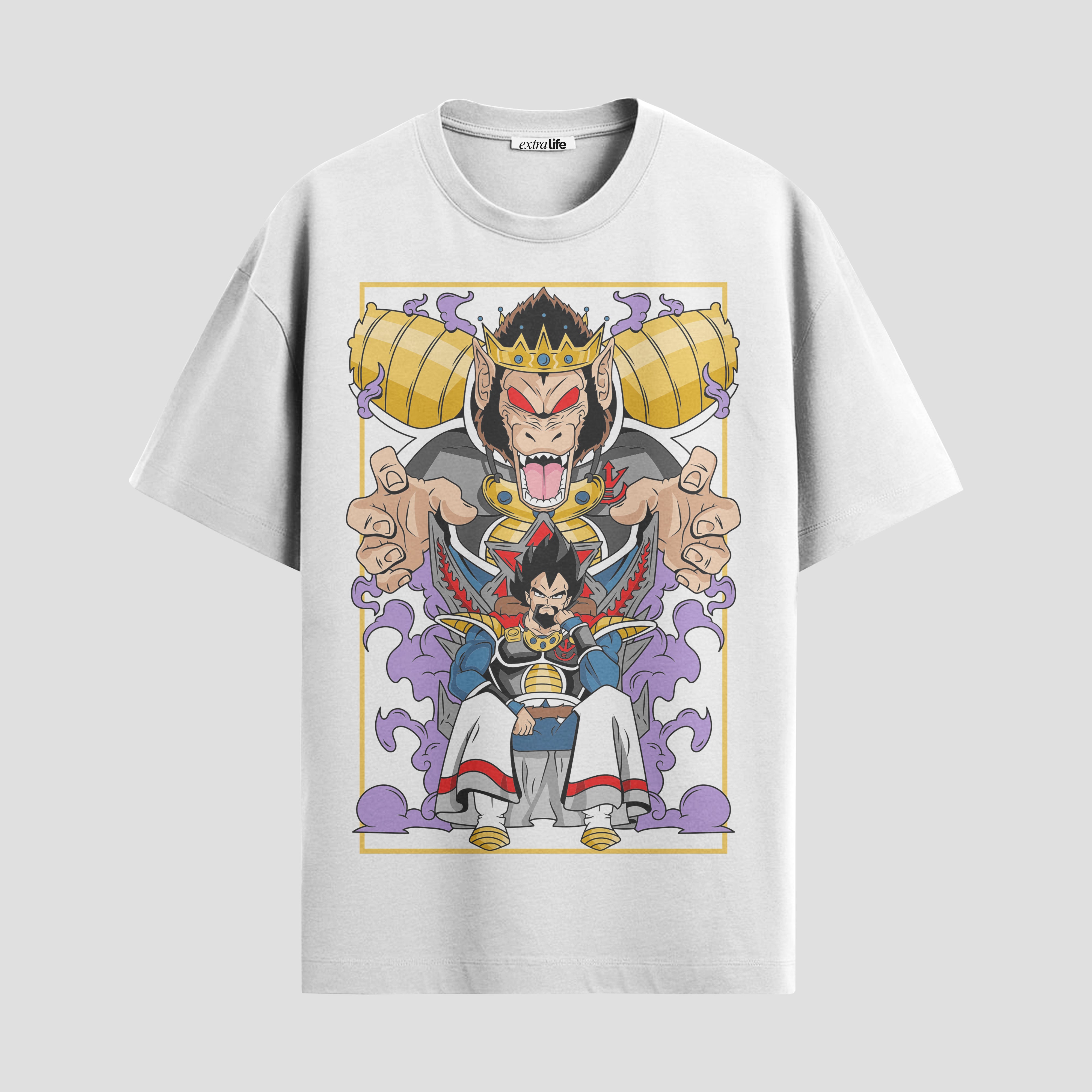 Playera urbana de anime y gaming ExtraLife MX, corte Standard Fit unisex ligero y transpirable en color Deep Black y Pure White, ropa de uso diario para gym y casual.