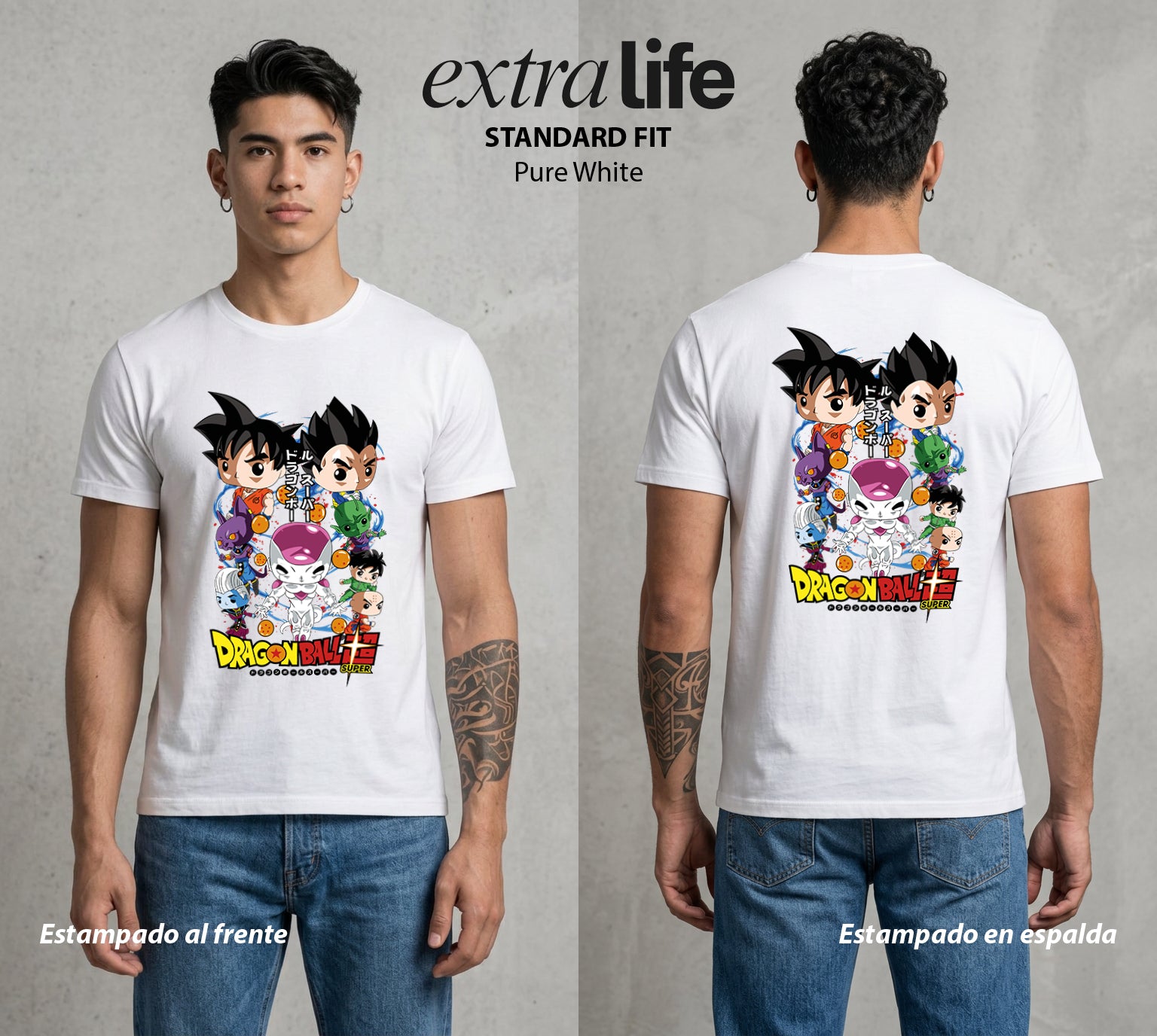 El Poder de las Esferas | El Dragón Ancestral #01372 - Playera Standard Fit | Pure White - Foto en modelo