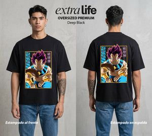 El Poder de las Esferas | El Principe Caido #01373 - Playera Oversized Premium | Deep Black - Foto en modelo