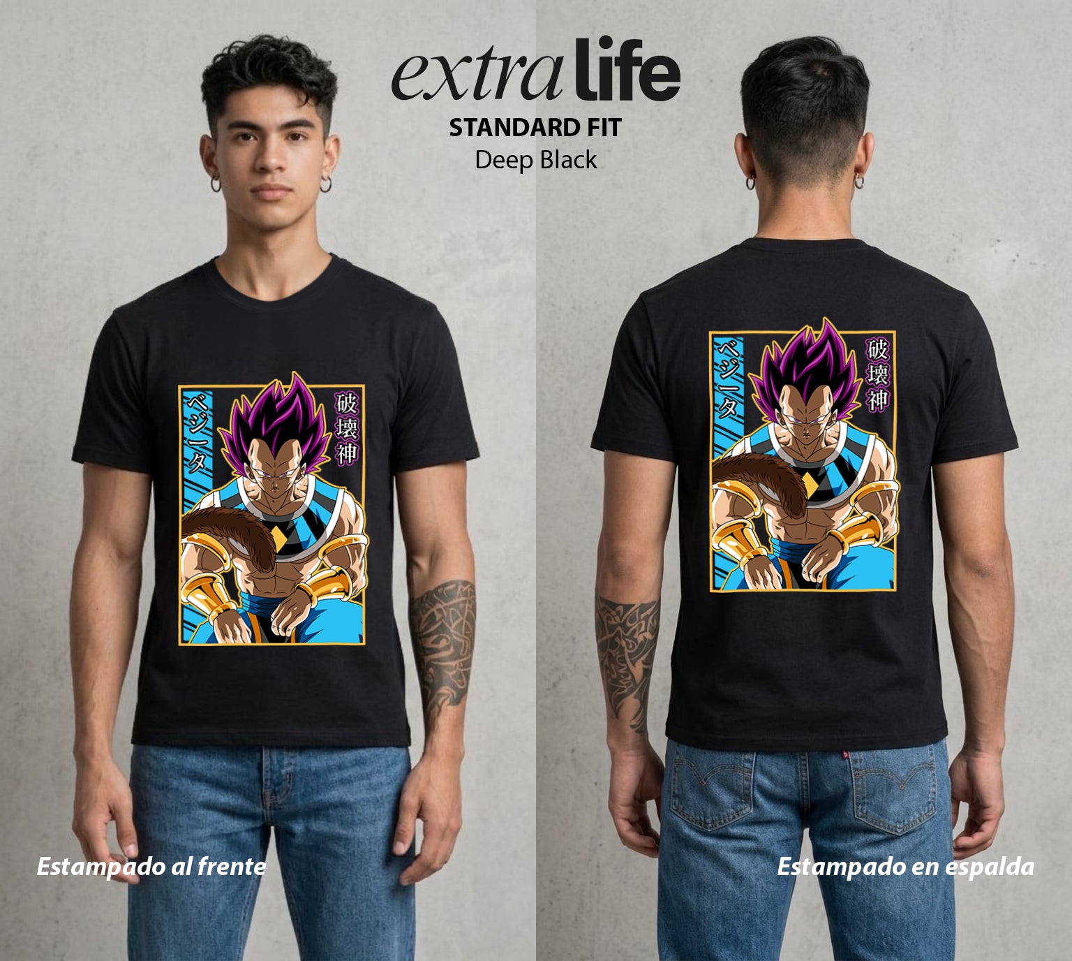 El Poder de las Esferas | El Principe Caido #01373 - Playera Standard Fit | Deep Black - Foto en modelo
