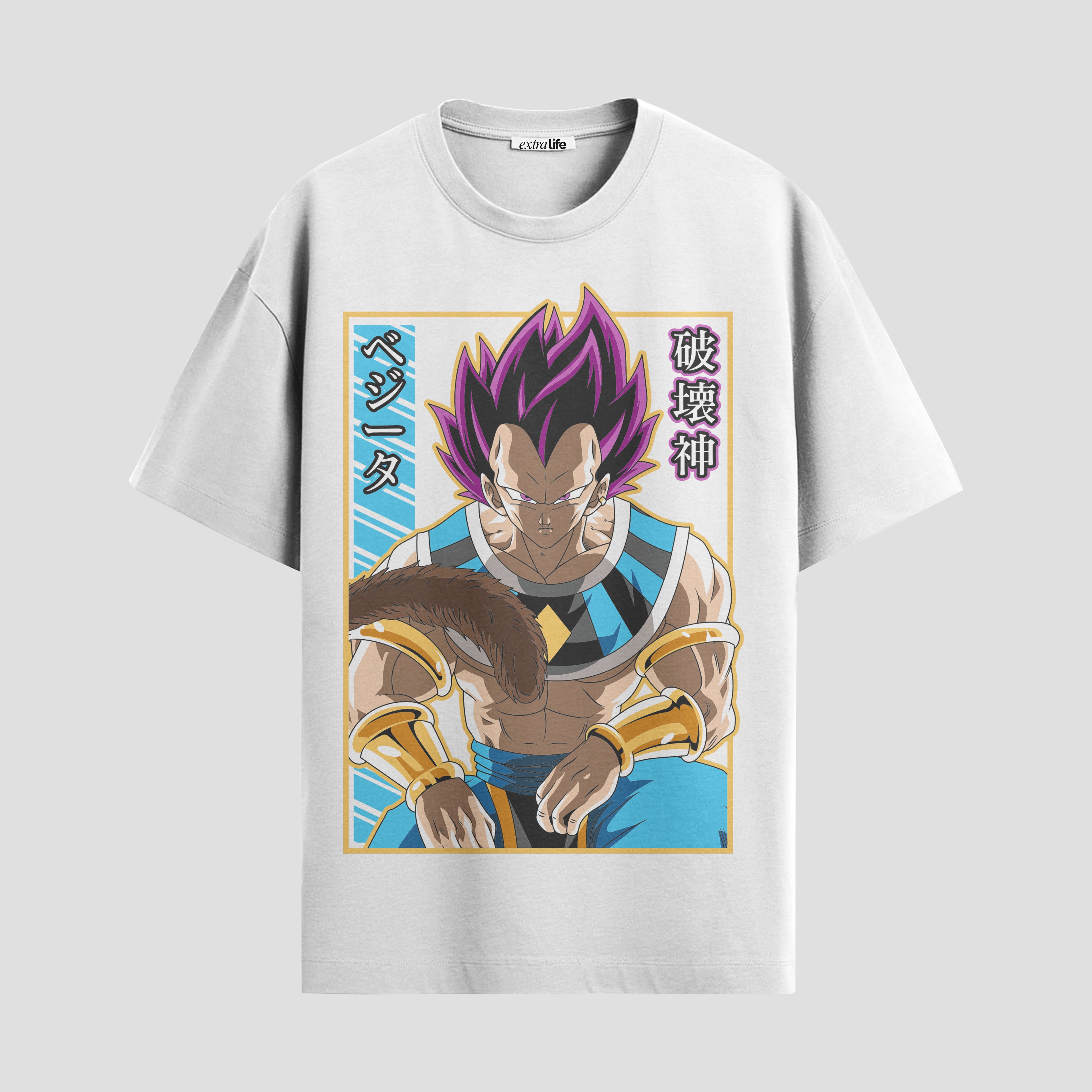 Playera urbana de anime y gaming ExtraLife MX, corte Standard Fit unisex ligero y transpirable en color Deep Black y Pure White, ropa de uso diario para gym y casual.
