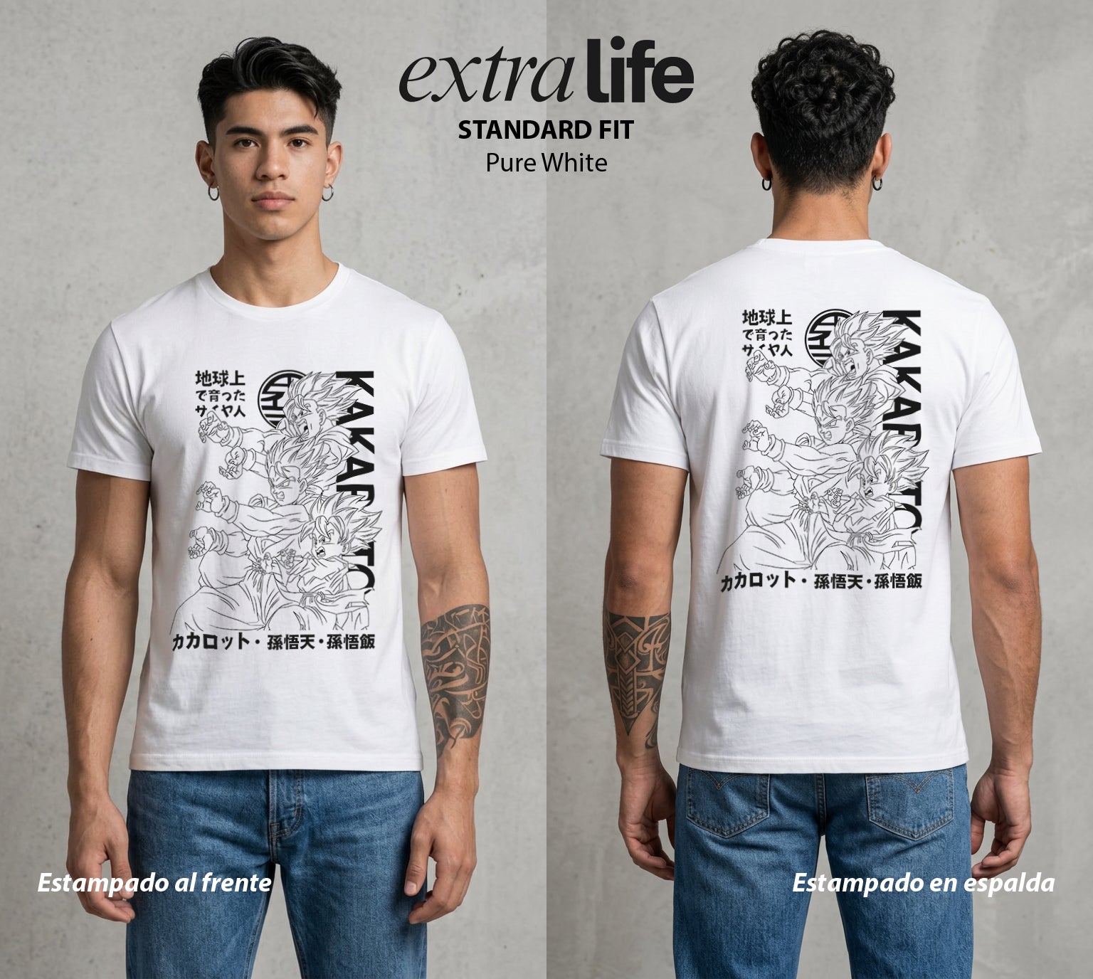 El Poder de las Esferas | El Dragón Ancestral #01375 - Playera Standard Fit | Pure White - Foto en modelo