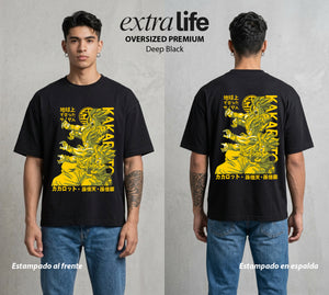 El Poder de las Esferas | La Criatura del Poder #01376 - Playera Oversized Premium | Deep Black - Foto en modelo