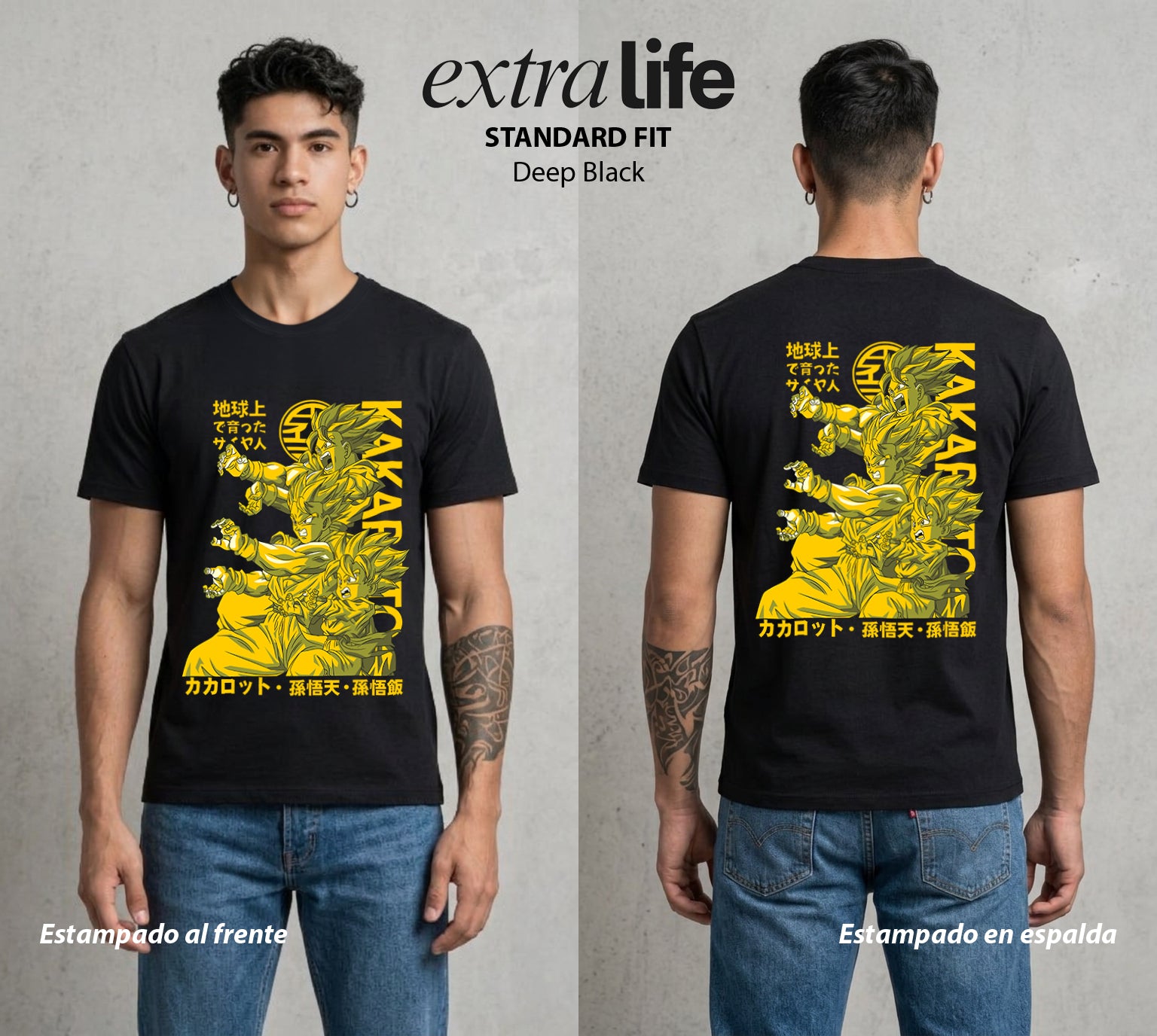 El Poder de las Esferas | La Criatura del Poder #01376 - Playera Standard Fit | Deep Black - Foto en modelo
