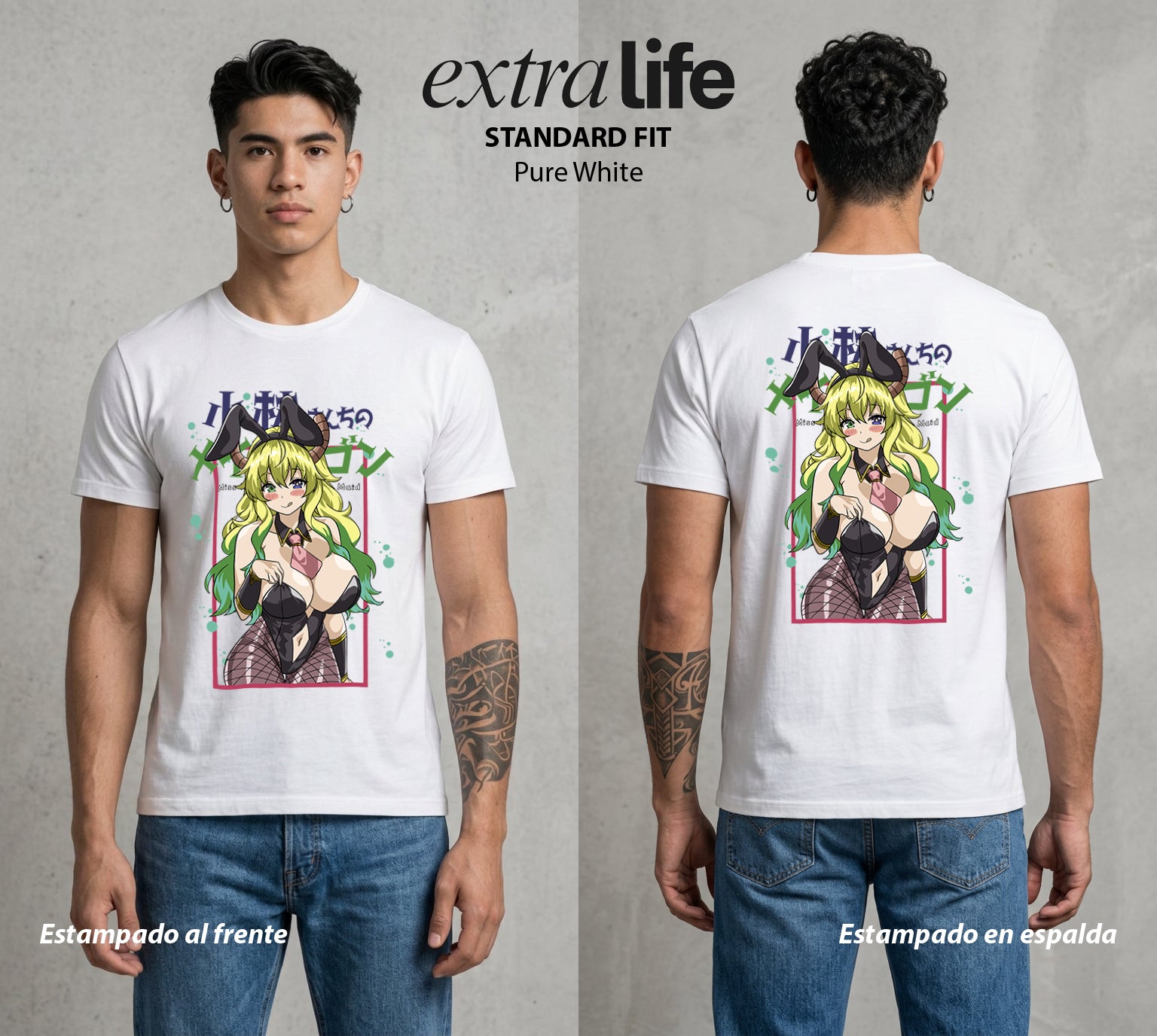La Sirvienta Dragon | El Dragón Ancestral #01379 - Playera Standard Fit | Pure White - Foto en modelo