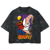 Playera streetwear premium de anime y gaming ExtraLife MX, corte boxy deluxe mineral wash heavyweight en color Acid Wash, moda urbana mexicana de culto.