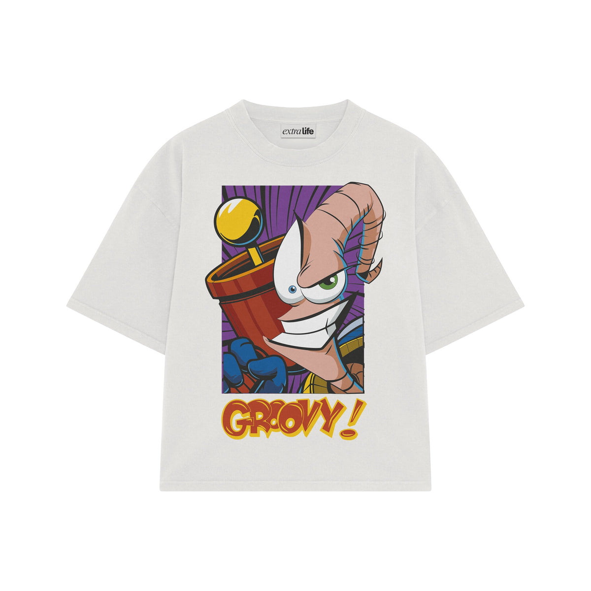 Playera streetwear premium de anime y gaming ExtraLife MX, corte oversized drop shoulder ligero y fresco en color Deep Black y Off-White, moda urbana mexicana de culto.