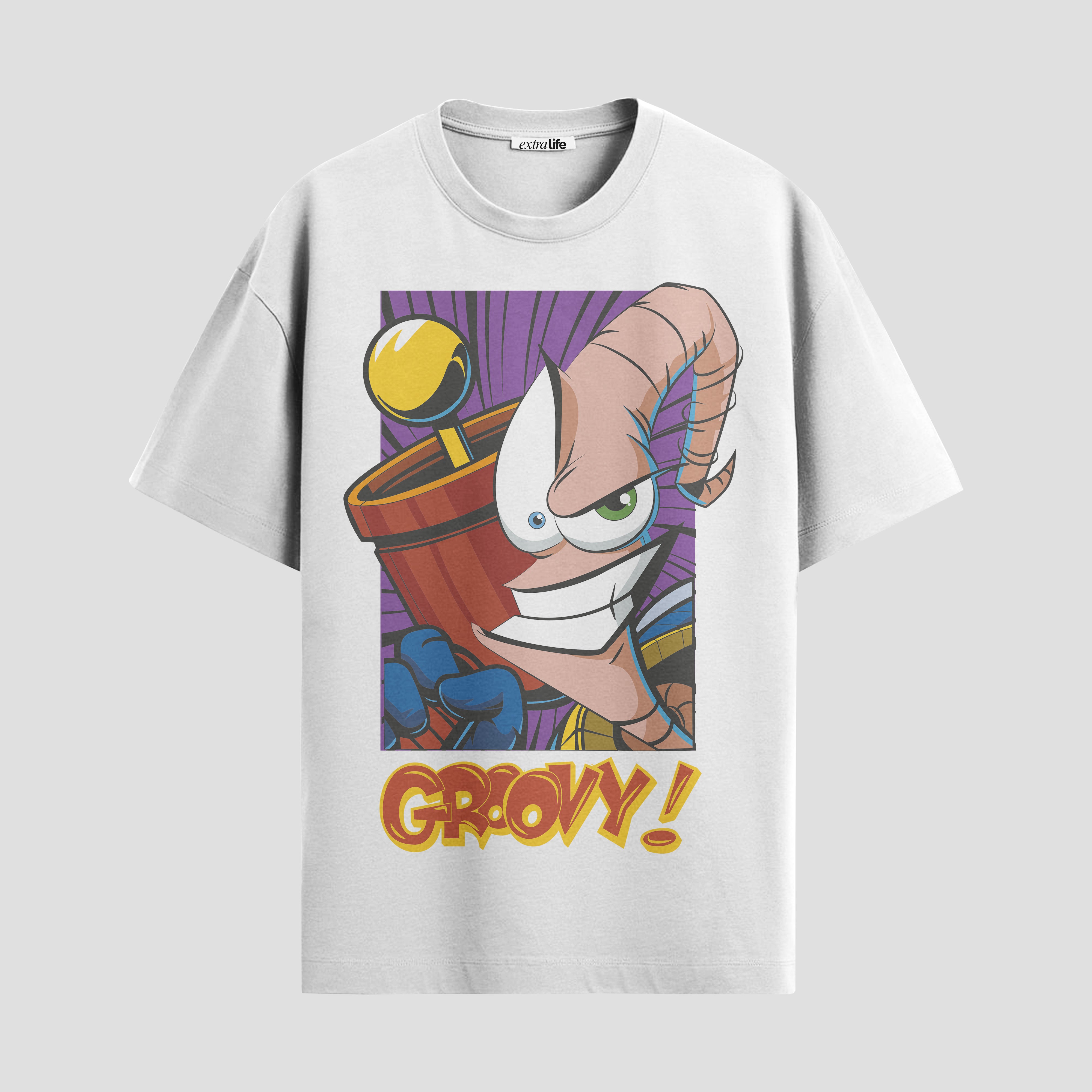 Playera urbana de anime y gaming ExtraLife MX, corte Standard Fit unisex ligero y transpirable en color Deep Black y Pure White, ropa de uso diario para gym y casual.