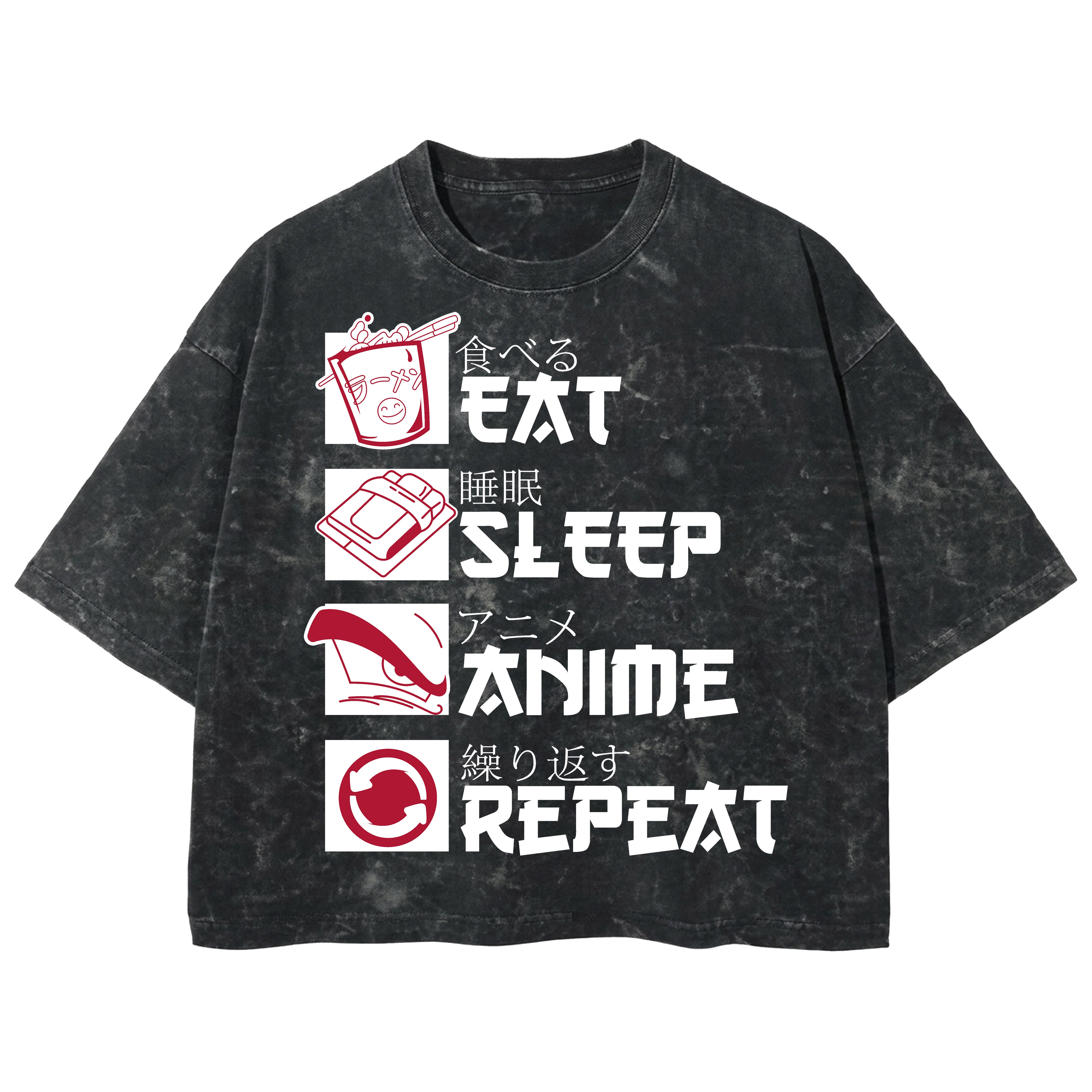 Playera streetwear premium de anime y gaming ExtraLife MX, corte boxy deluxe mineral wash heavyweight en color Acid Wash, moda urbana mexicana de culto.