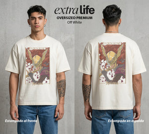 La Hoguera Eterna | La Diosa del Podridero #01385 - Playera Oversized Premium | Off White - Foto en modelo