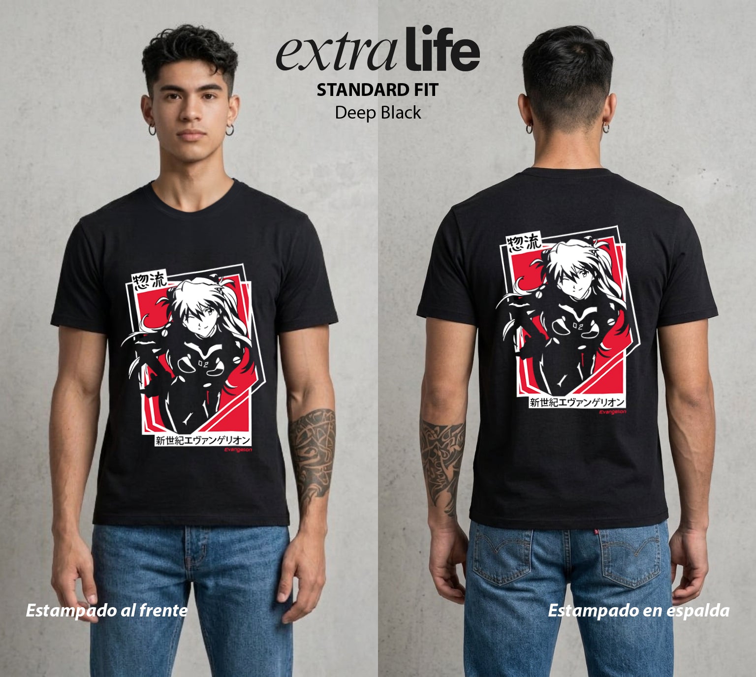 Unidad de Combate | La Segunda Piloto #01388 - Playera Standard Fit | Deep Black - Foto en modelo