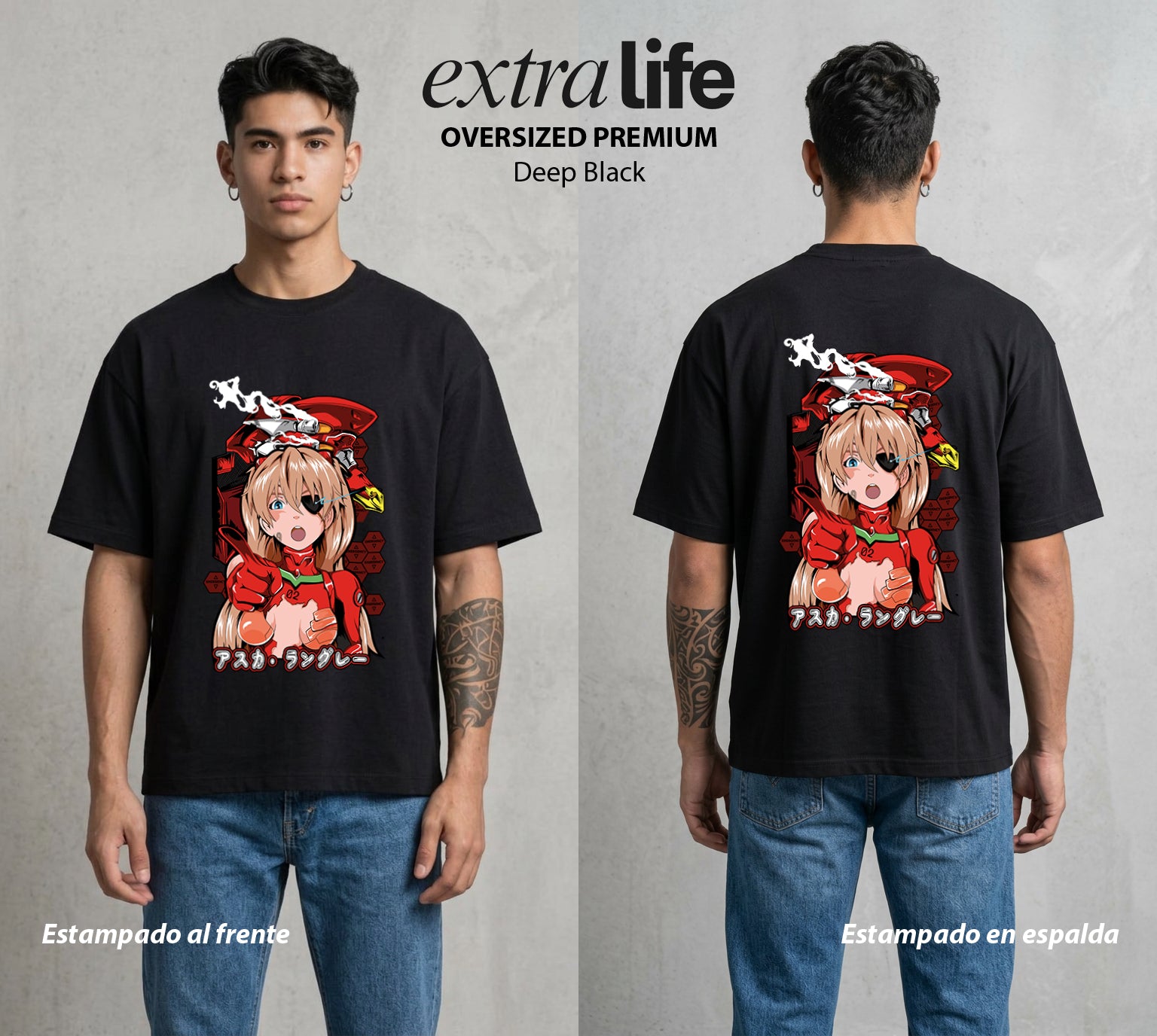 Unidad de Combate | El Orgullo de Combate #01391 - Playera Oversized Premium | Deep Black - Foto en modelo