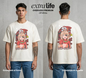 Unidad de Combate | El Orgullo de Combate #01391 - Playera Oversized Premium | Off White - Foto en modelo