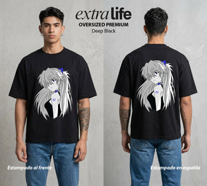 Unidad de Combate | La Segunda Piloto #01393 - Playera Oversized Premium | Deep Black - Foto en modelo
