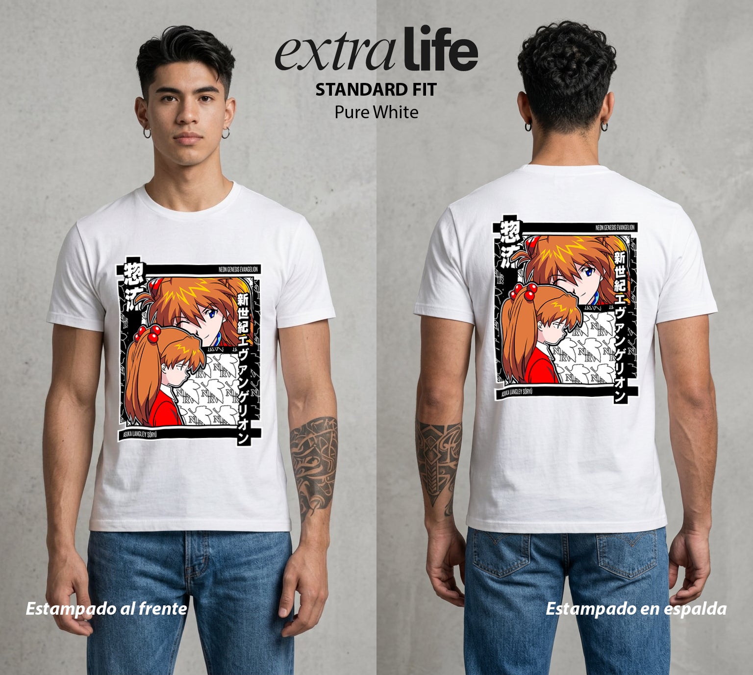 Unidad de Combate | El Mejor EVA de Todos #01398 - Playera Standard Fit | Pure White - Foto en modelo