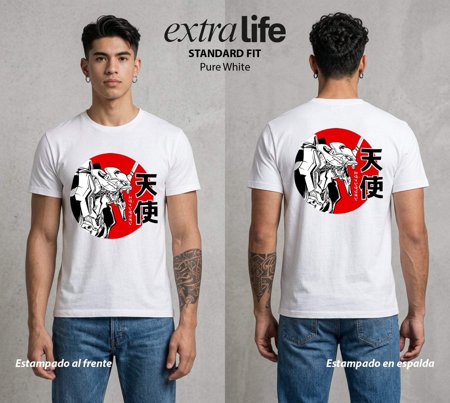 Unidad de Combate | La Unidad del Poder #01402 - Playera Standard Fit | Pure White - Foto en modelo