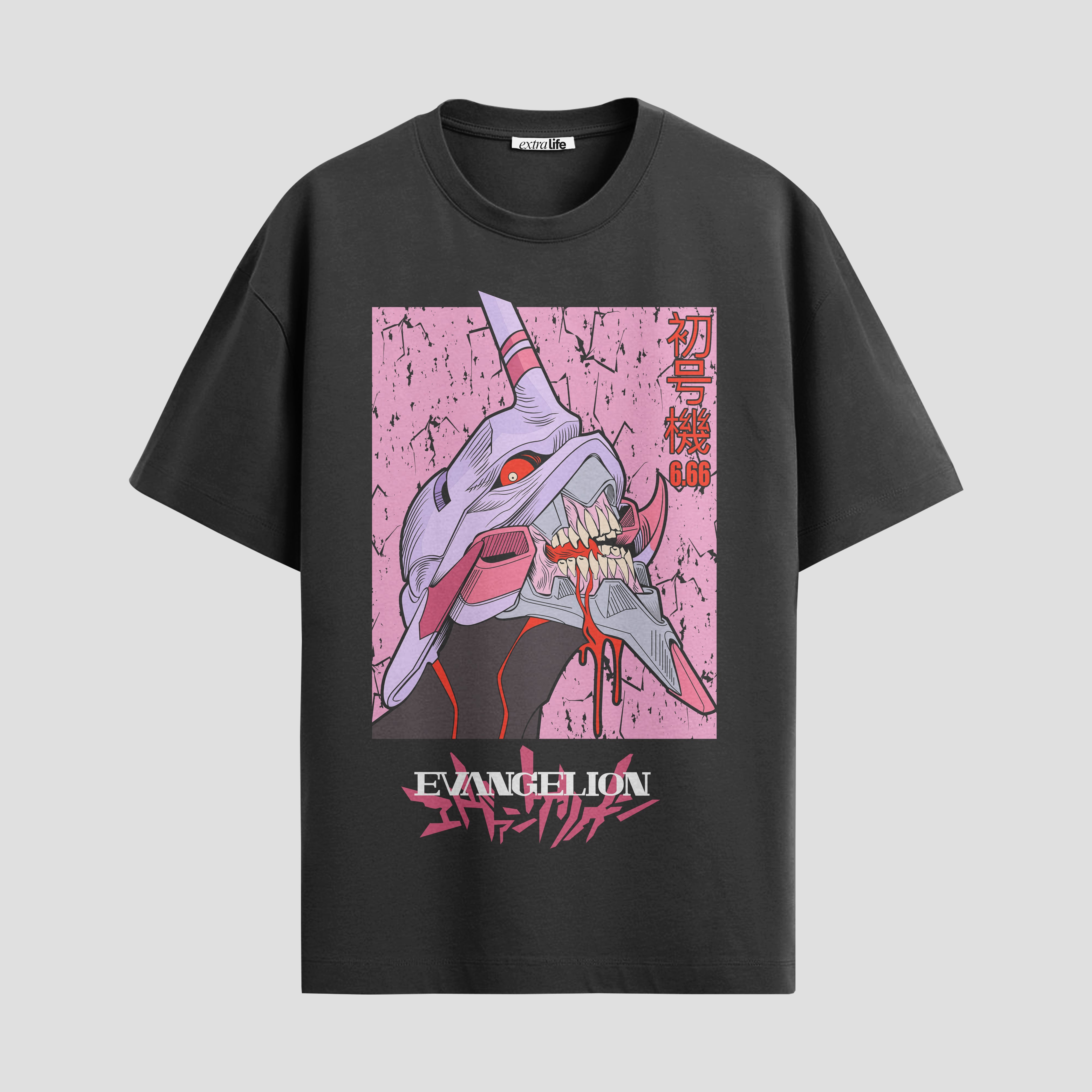 Playera urbana de anime y gaming ExtraLife MX, corte Standard Fit unisex ligero y transpirable en color Deep Black y Pure White, ropa de uso diario para gym y casual.