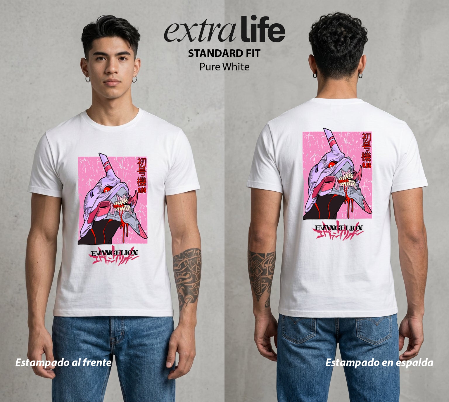 Unidad de Combate | El Gigante de Luz #01405 - Playera Standard Fit | Pure White - Foto en modelo