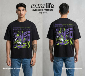 Unidad de Combate | La Unidad del Poder #01406 - Playera Oversized Premium | Deep Black - Foto en modelo