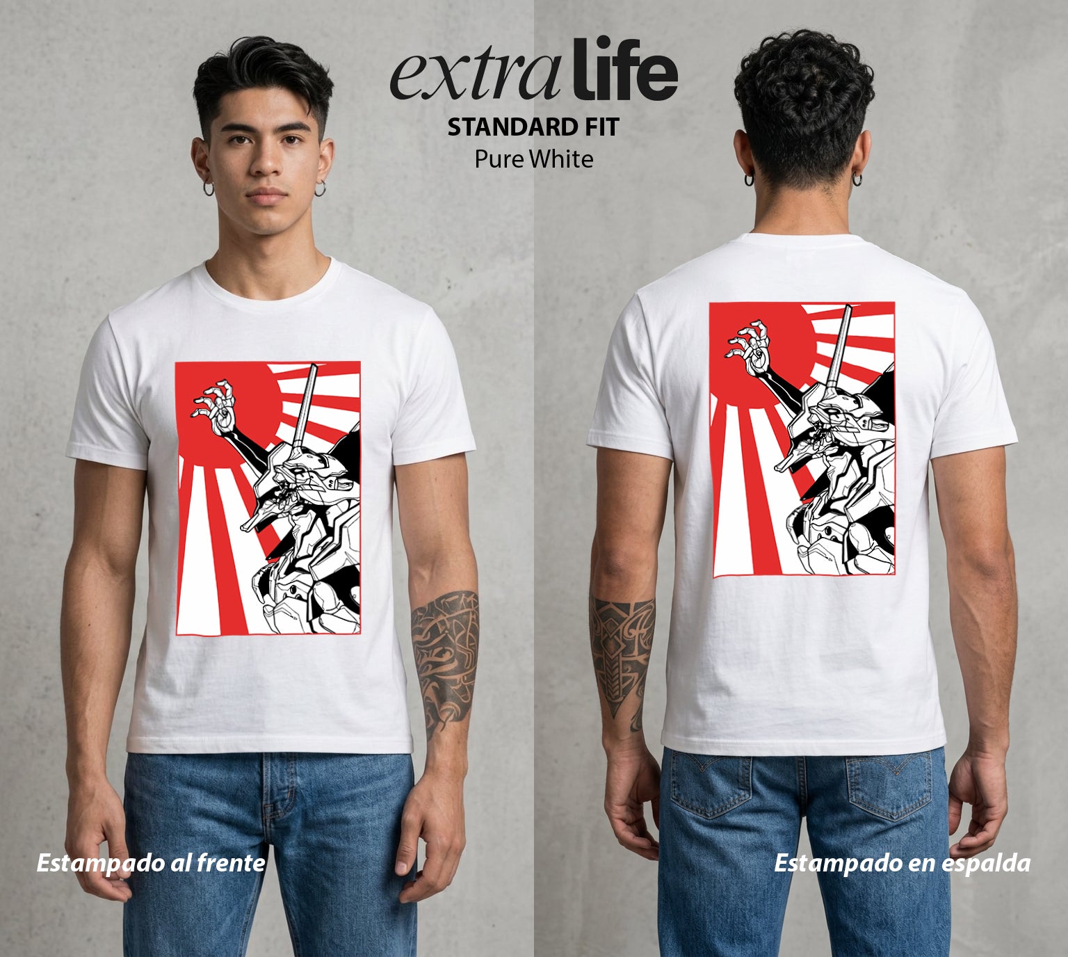 Unidad de Combate | La Unidad del Poder #01408 - Playera Standard Fit | Pure White - Foto en modelo