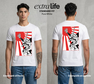 Unidad de Combate | La Unidad del Poder #01408 - Playera Standard Fit | Pure White - Foto en modelo