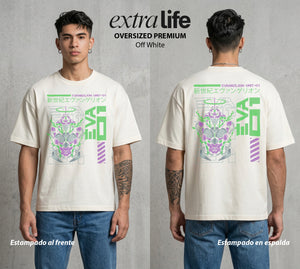 Unidad de Combate | La Unidad del Poder #01412 - Playera Oversized Premium | Off White - Foto en modelo