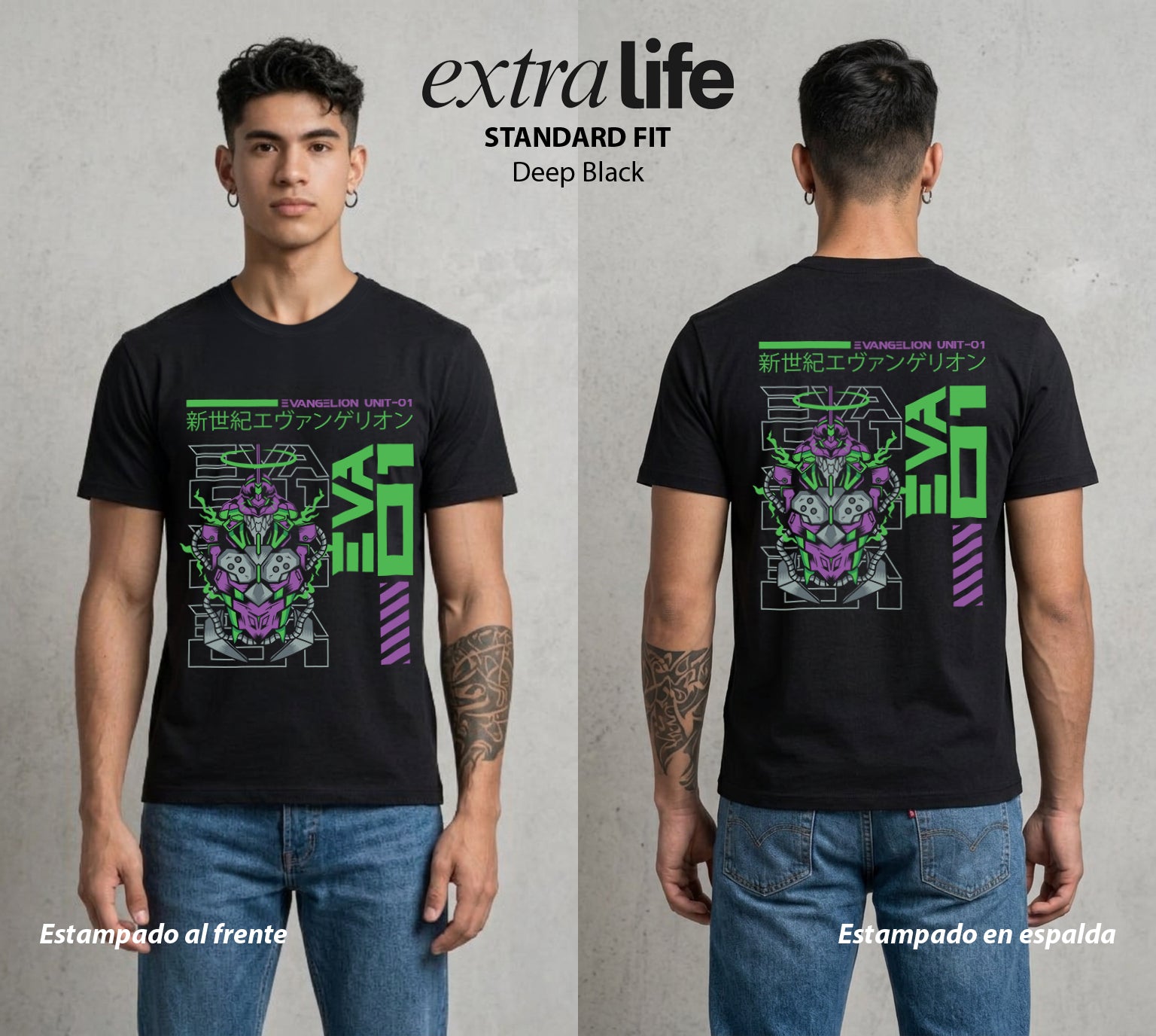 Unidad de Combate | La Unidad del Poder #01412 - Playera Standard Fit | Deep Black - Foto en modelo