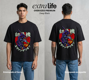 Unidad de Combate | La Unidad del Poder #01414 - Playera Oversized Premium | Deep Black - Foto en modelo