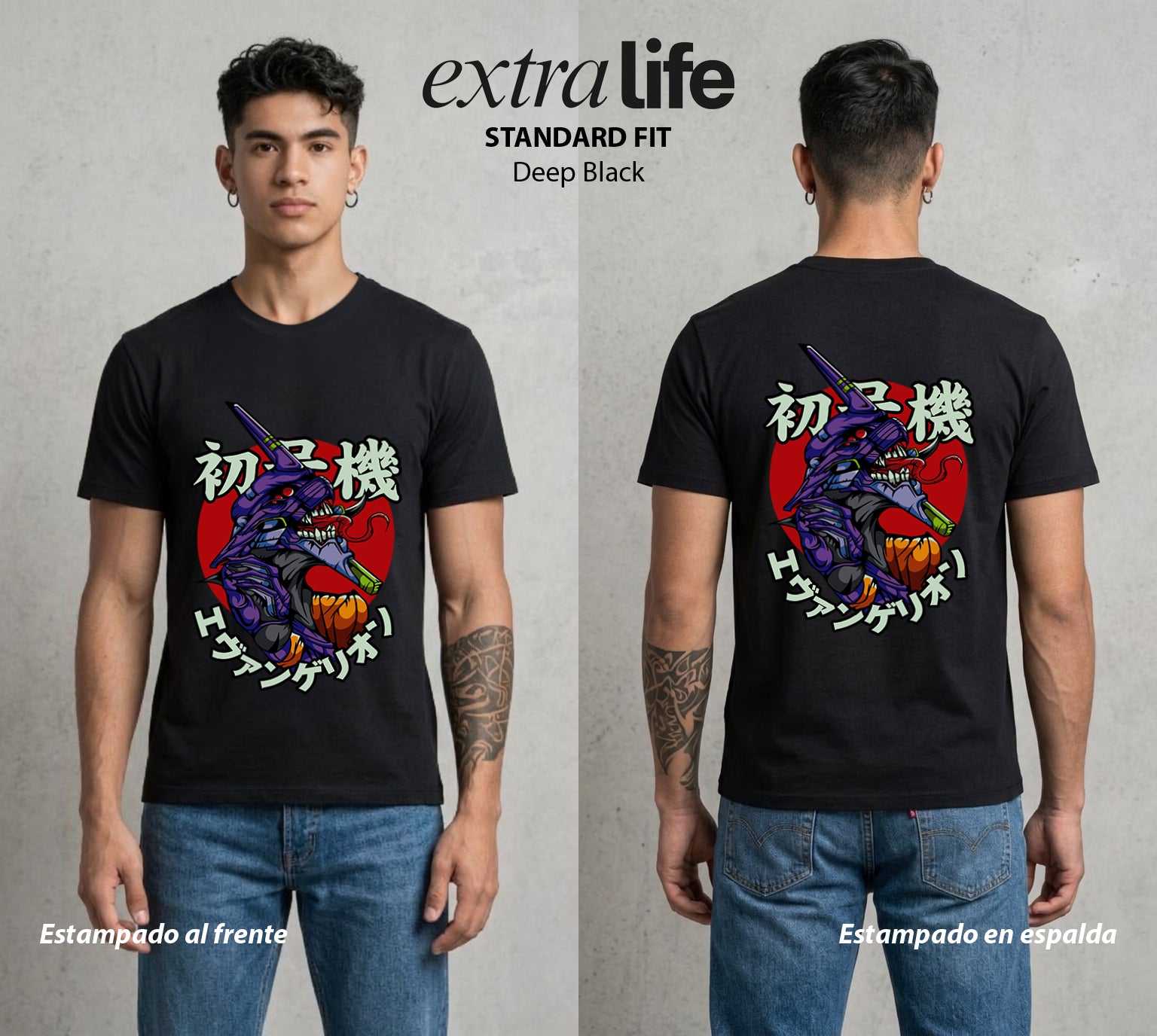 Unidad de Combate | La Unidad del Poder #01414 - Playera Standard Fit | Deep Black - Foto en modelo
