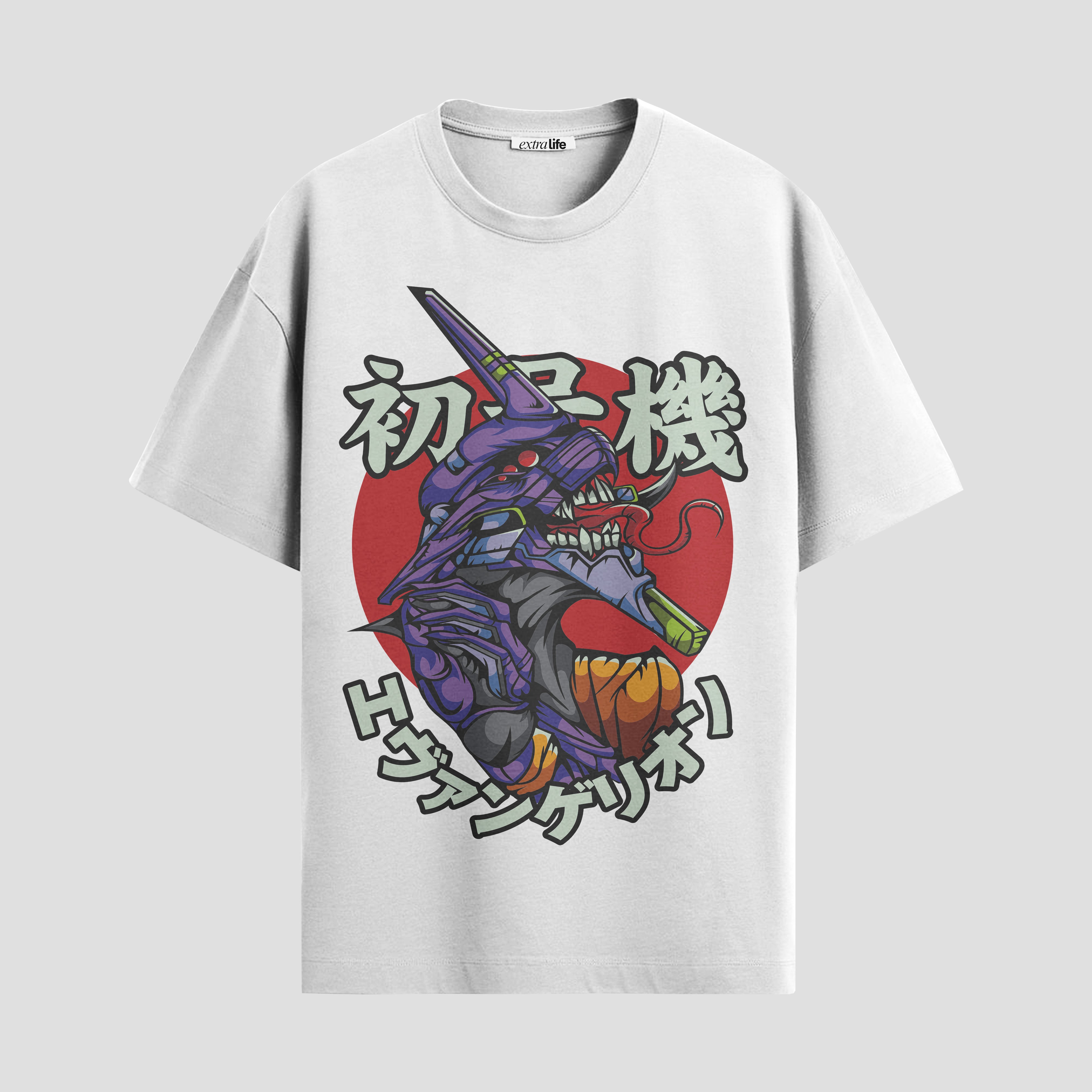 Playera urbana de anime y gaming ExtraLife MX, corte Standard Fit unisex ligero y transpirable en color Deep Black y Pure White, ropa de uso diario para gym y casual.