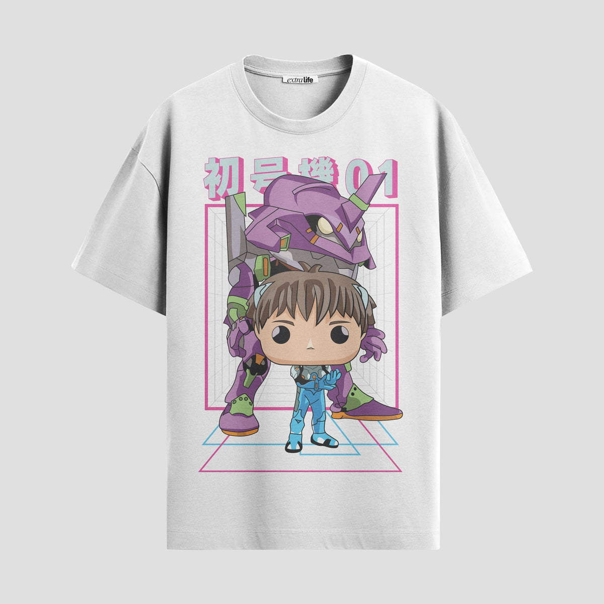Playera urbana de anime y gaming ExtraLife MX, corte Classic Premium unisex ligero y transpirable en color Deep Black y Pure White, ropa de uso diario para gym y casual.