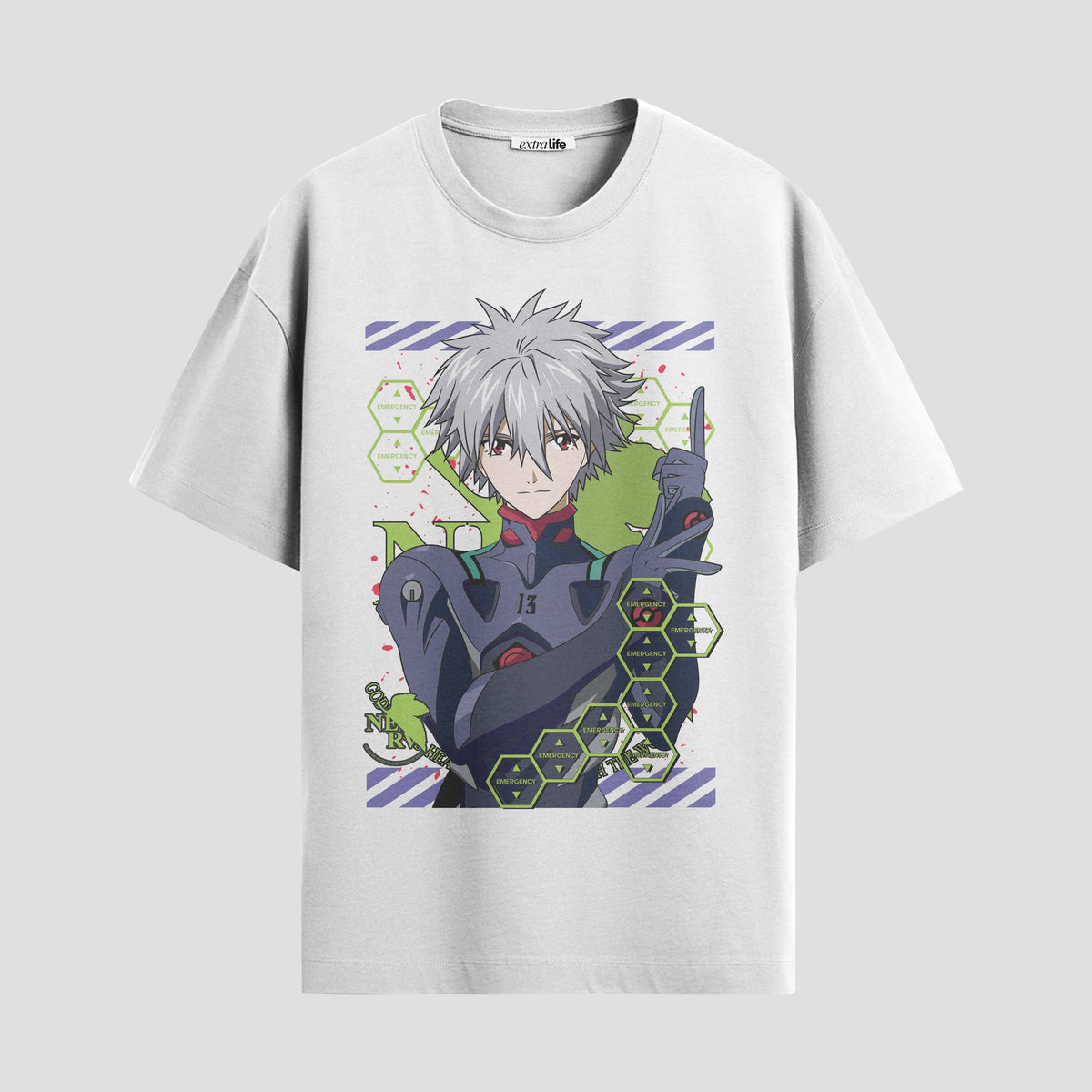 Playera urbana de anime y gaming ExtraLife MX, corte Classic Premium unisex ligero y transpirable en color Deep Black y Pure White, ropa de uso diario para gym y casual.