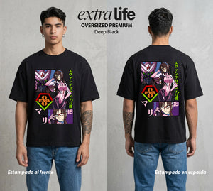 Unidad de Combate | La Cuarta Piloto #01417 - Playera Oversized Premium | Deep Black - Foto en modelo