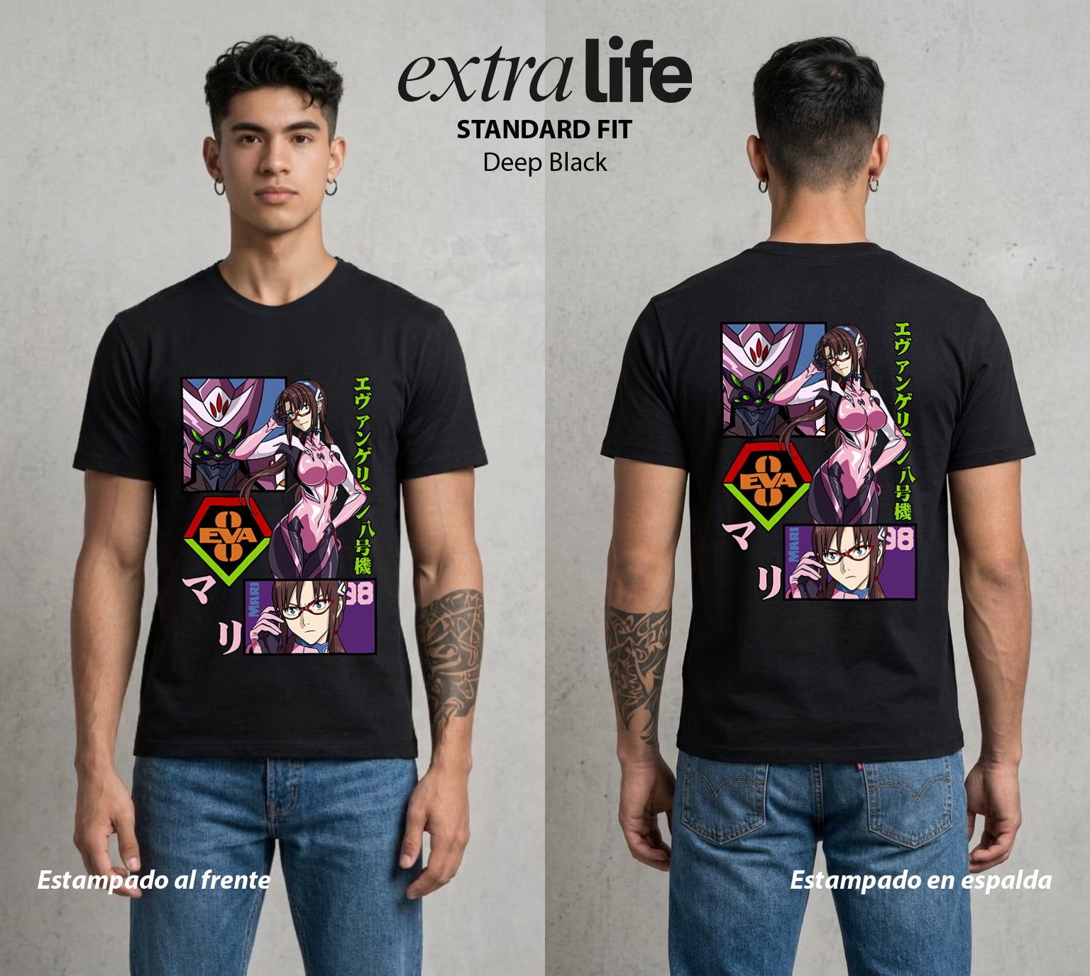 Unidad de Combate | La Cuarta Piloto #01417 - Playera Standard Fit | Deep Black - Foto en modelo