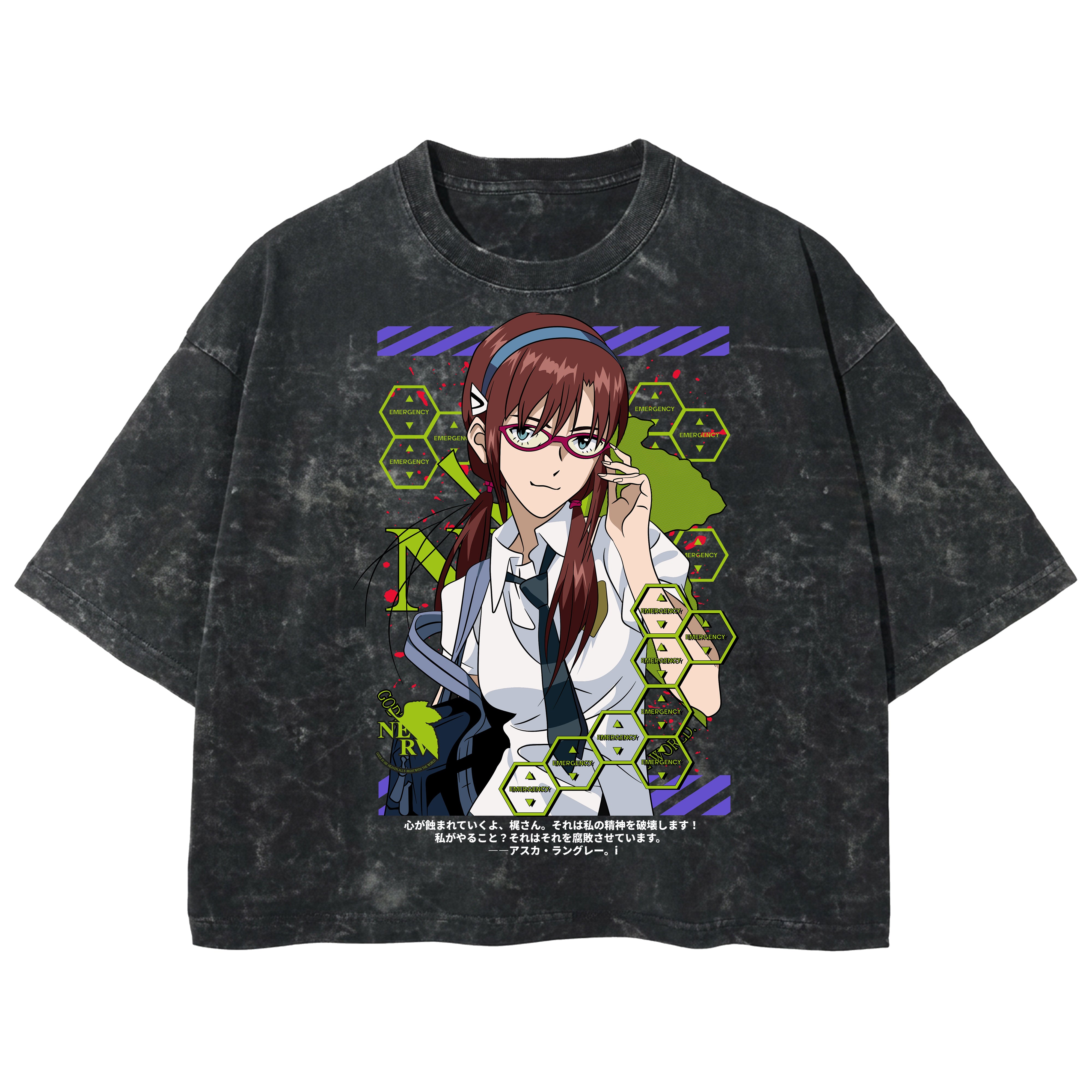 Playera streetwear premium de anime y gaming ExtraLife MX, corte boxy deluxe mineral wash heavyweight en color Acid Wash, moda urbana mexicana de culto.