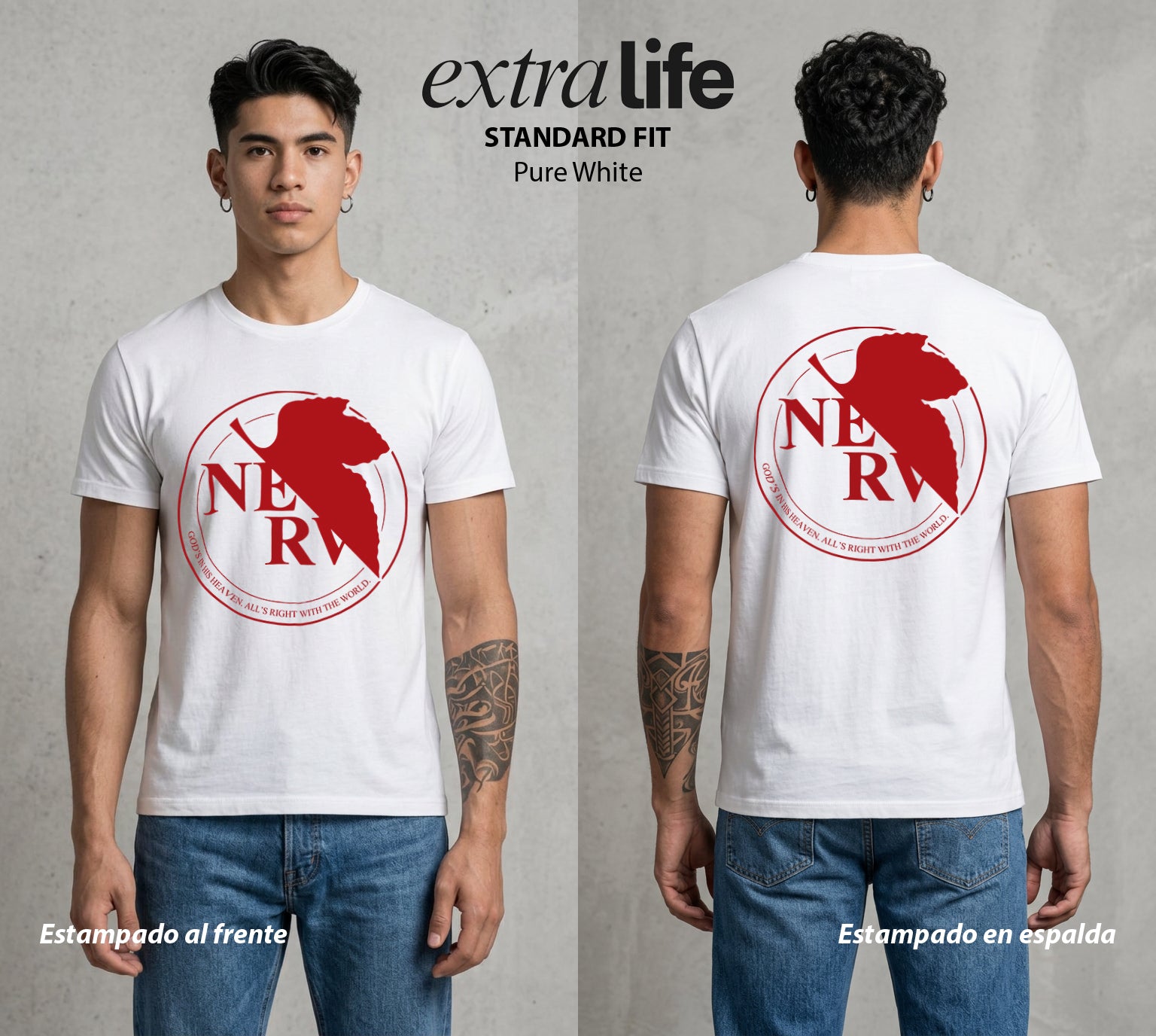 Unidad de Combate | La Organizacion Secreta #01422 - Playera Standard Fit | Pure White - Foto en modelo