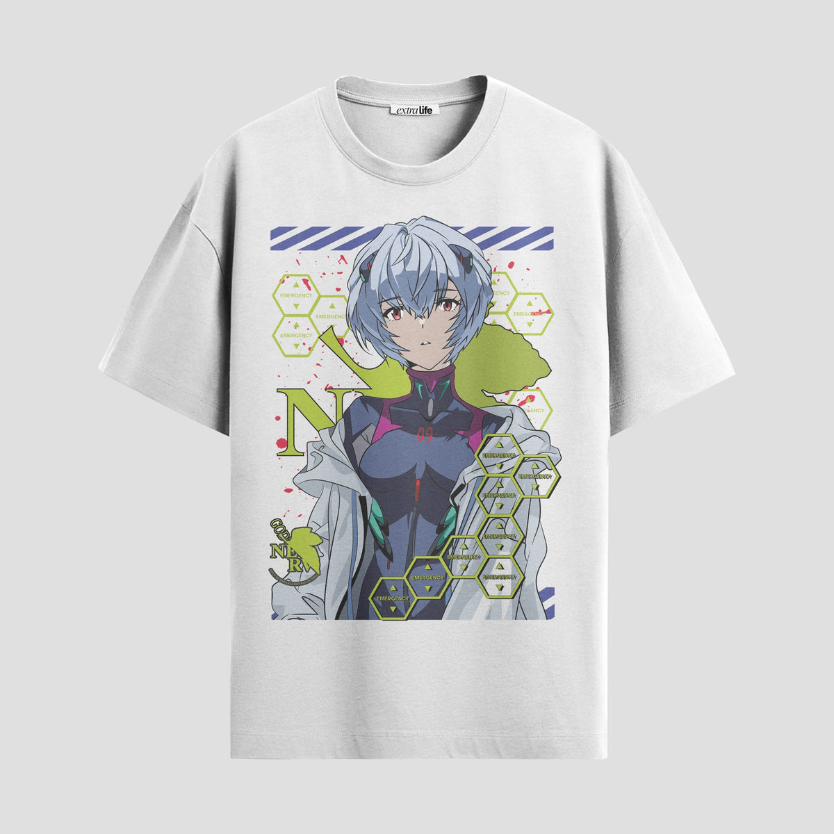 Playera urbana de anime y gaming ExtraLife MX, corte Classic Premium unisex ligero y transpirable en color Deep Black y Pure White, ropa de uso diario para gym y casual.