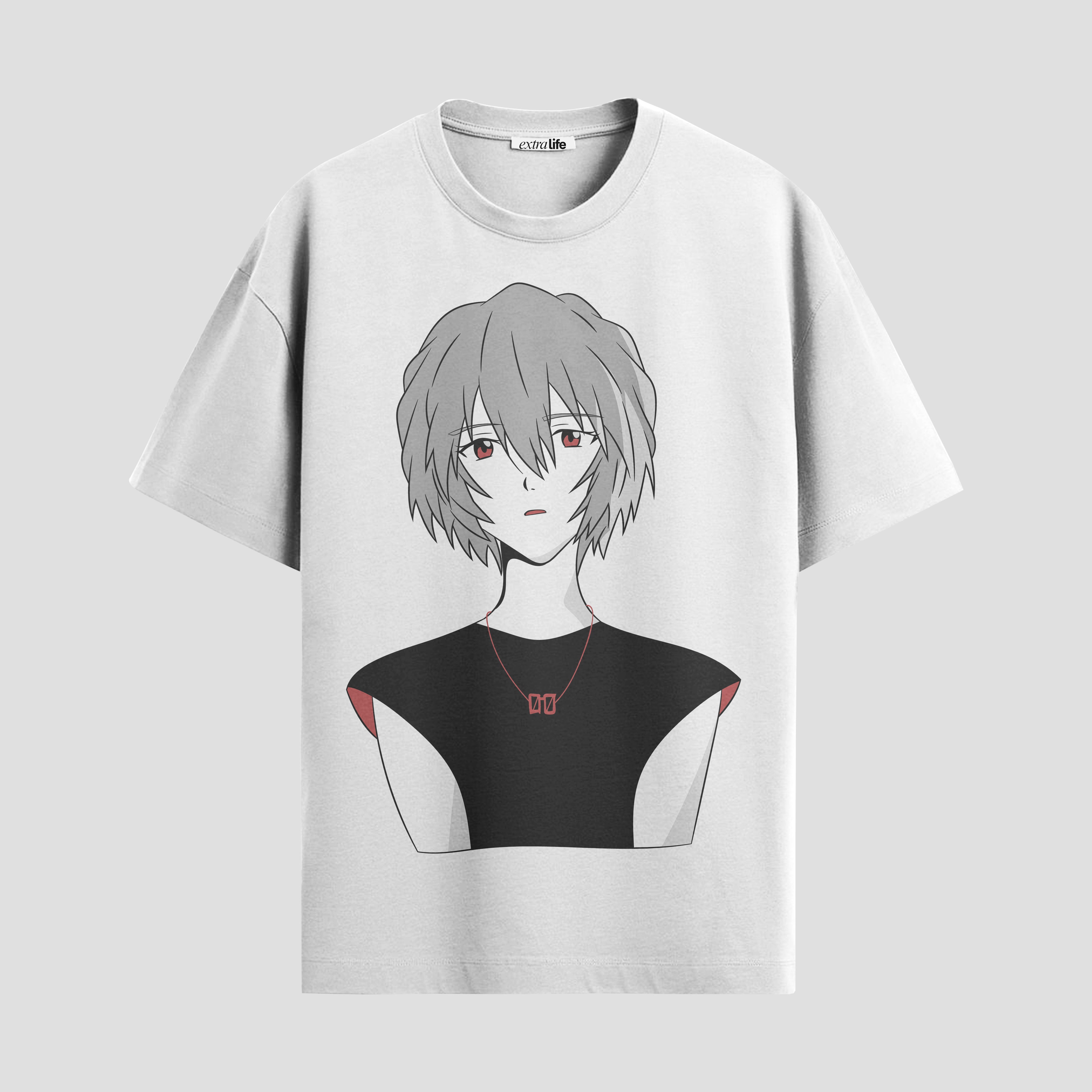 Playera urbana de anime y gaming ExtraLife MX, corte Standard Fit unisex ligero y transpirable en color Deep Black y Pure White, ropa de uso diario para gym y casual.