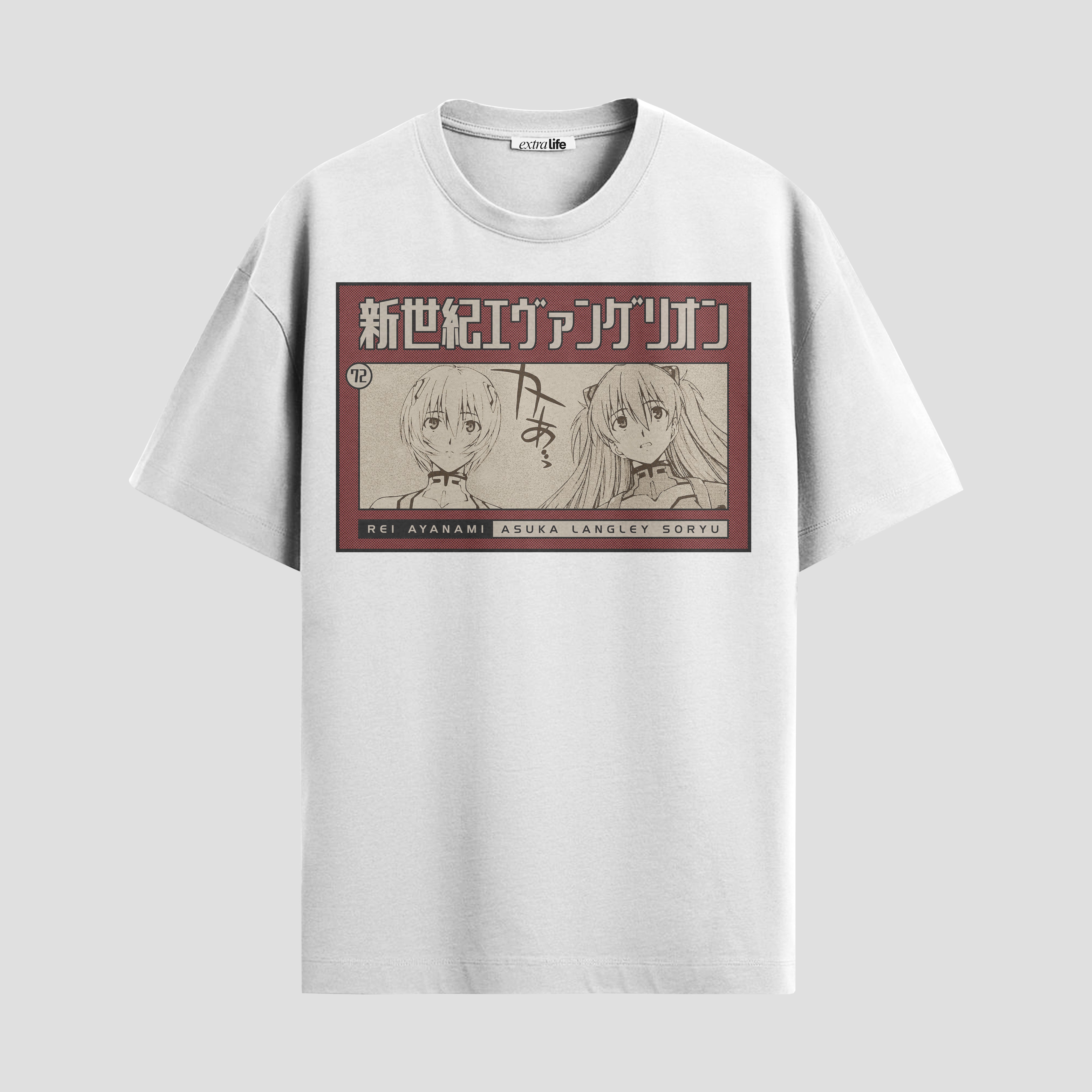 Playera urbana de anime y gaming ExtraLife MX, corte Standard Fit unisex ligero y transpirable en color Deep Black y Pure White, ropa de uso diario para gym y casual.