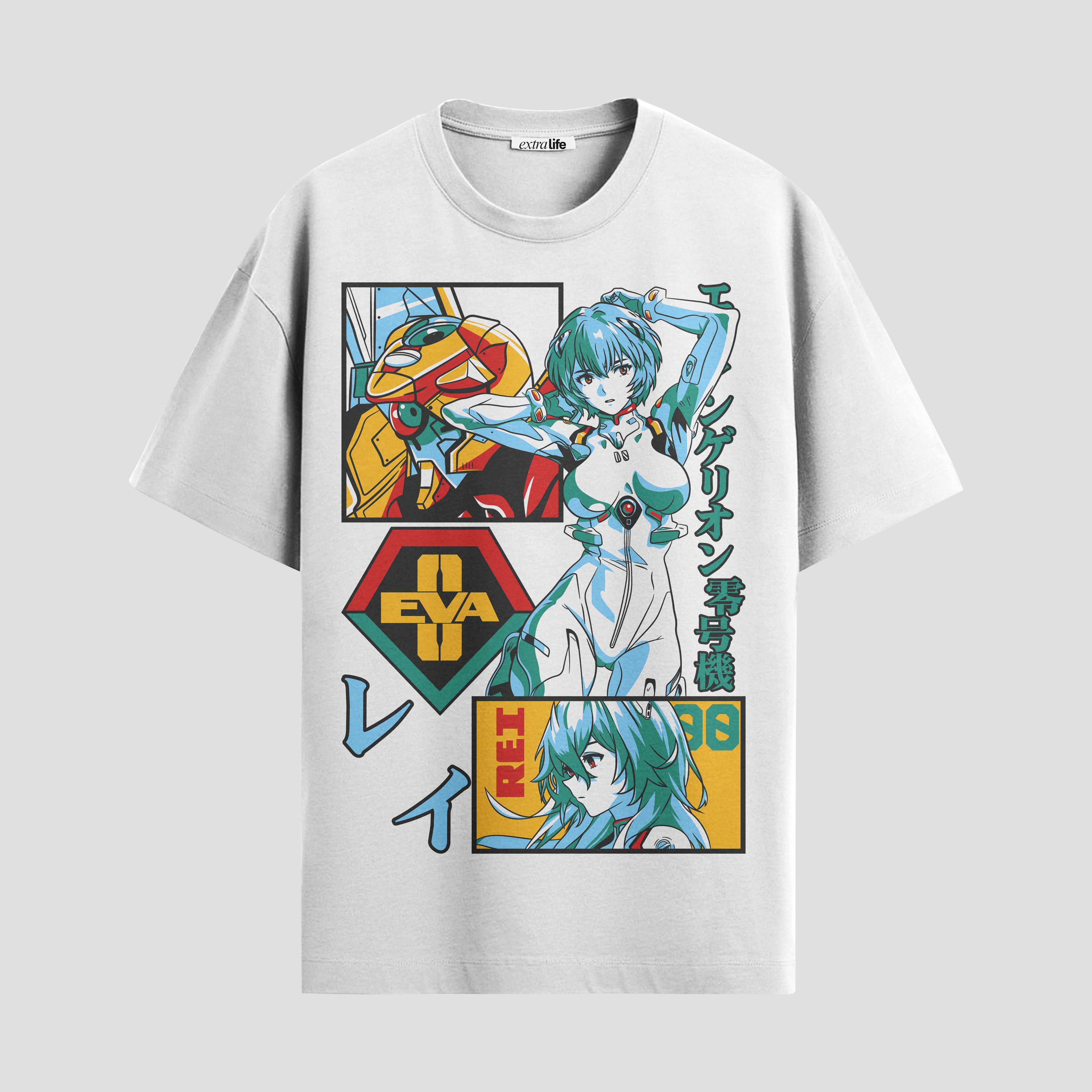 Playera urbana de anime y gaming ExtraLife MX, corte Standard Fit unisex ligero y transpirable en color Deep Black y Pure White, ropa de uso diario para gym y casual.