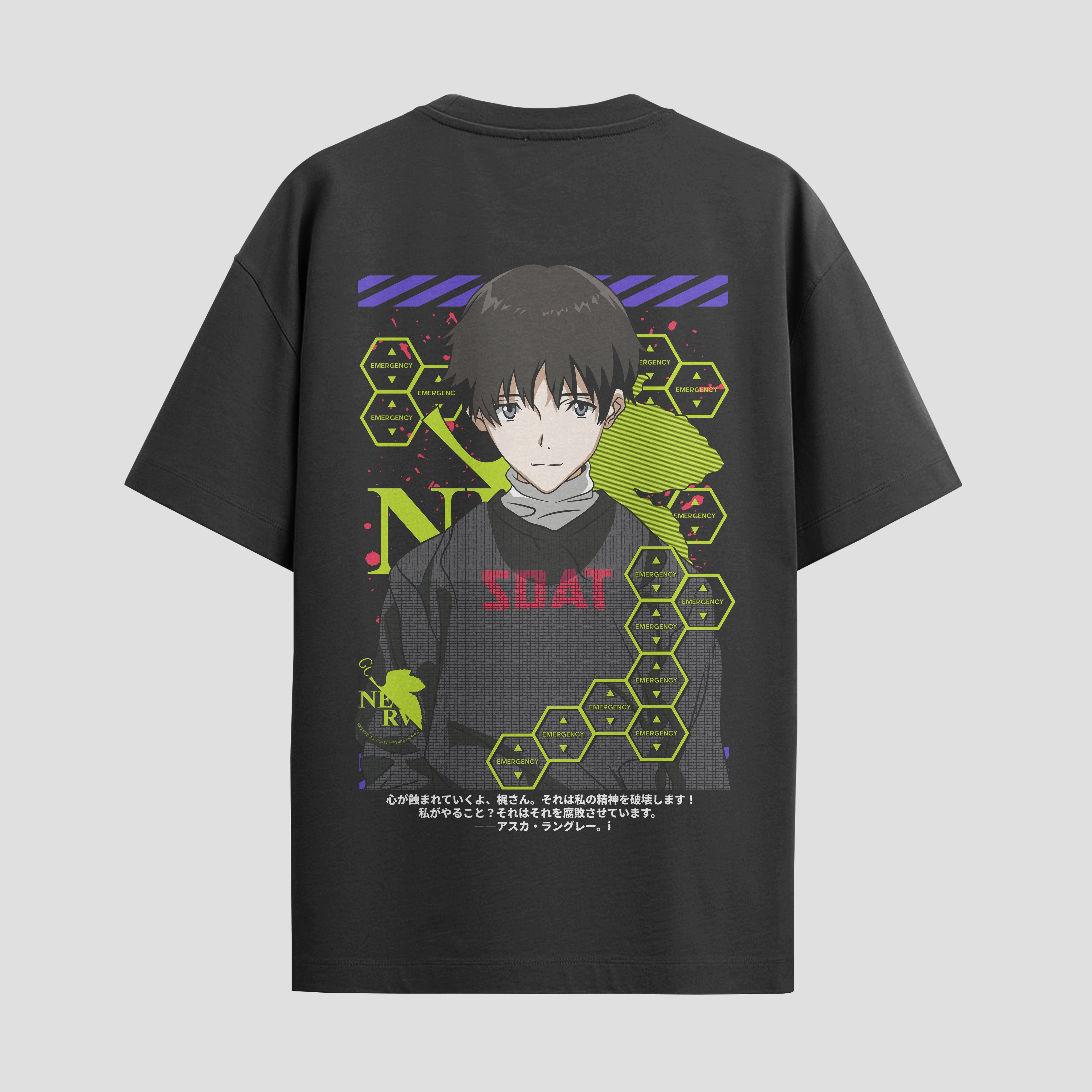 Playera urbana de anime y gaming ExtraLife MX, corte Standard Fit unisex ligero y transpirable en color Deep Black y Pure White, ropa de uso diario para gym y casual.