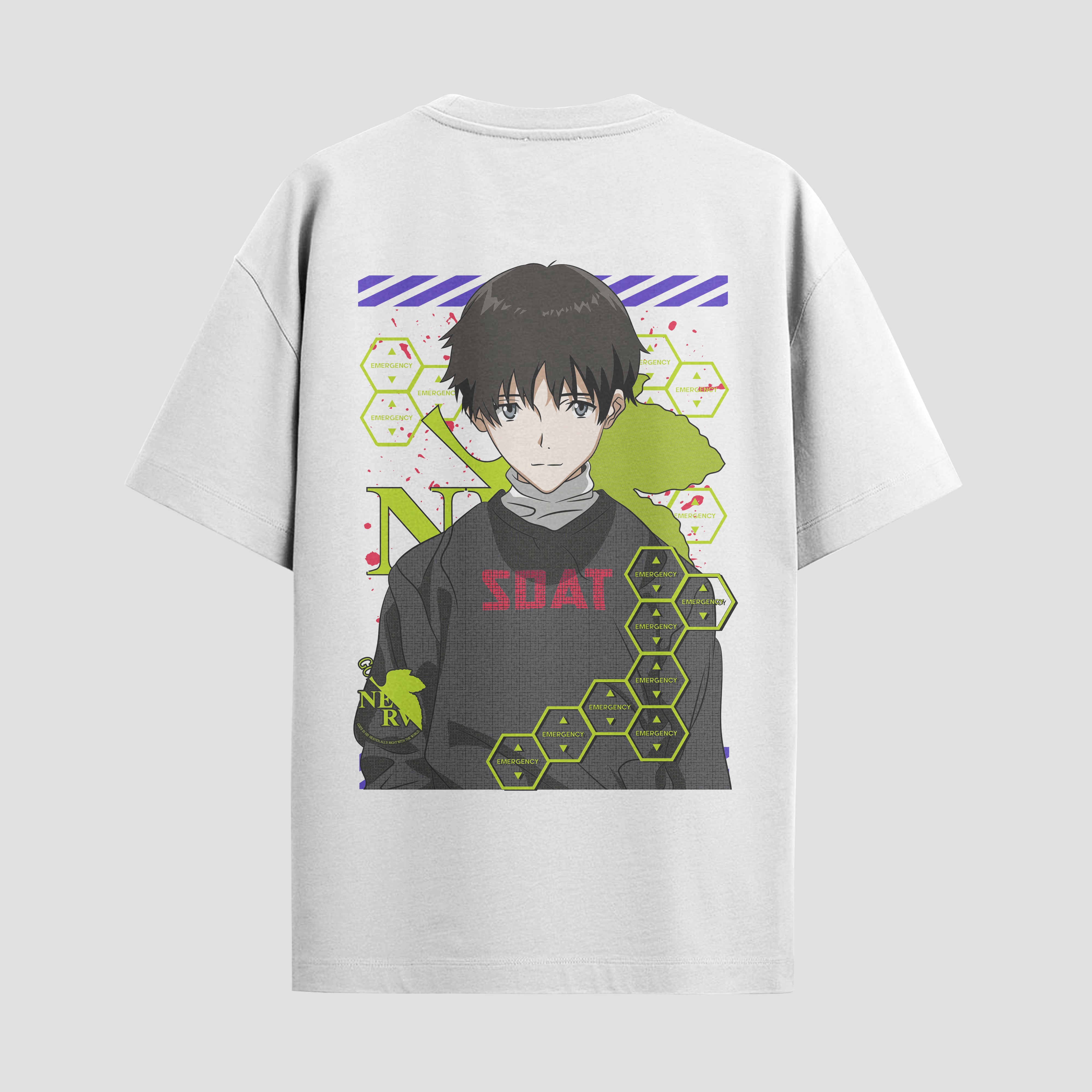 Playera urbana de anime y gaming ExtraLife MX, corte Standard Fit unisex ligero y transpirable en color Deep Black y Pure White, ropa de uso diario para gym y casual.